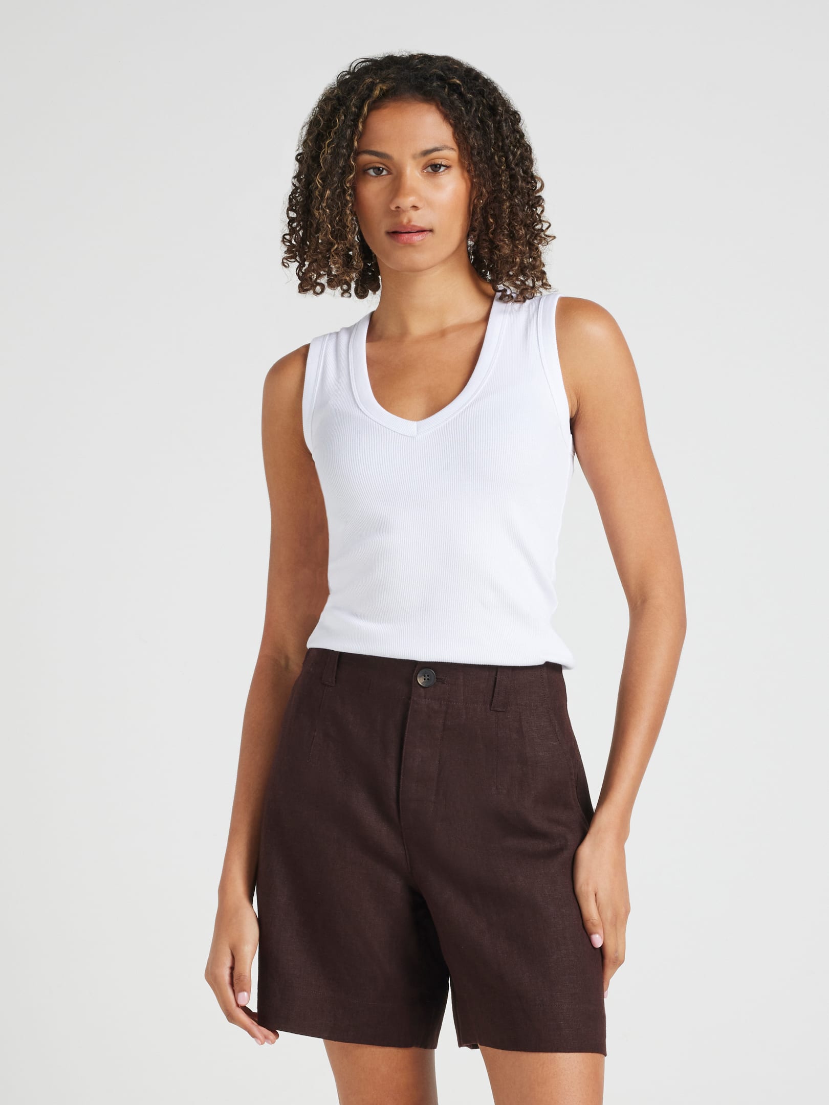 Belmont High Rise Linen Shorts