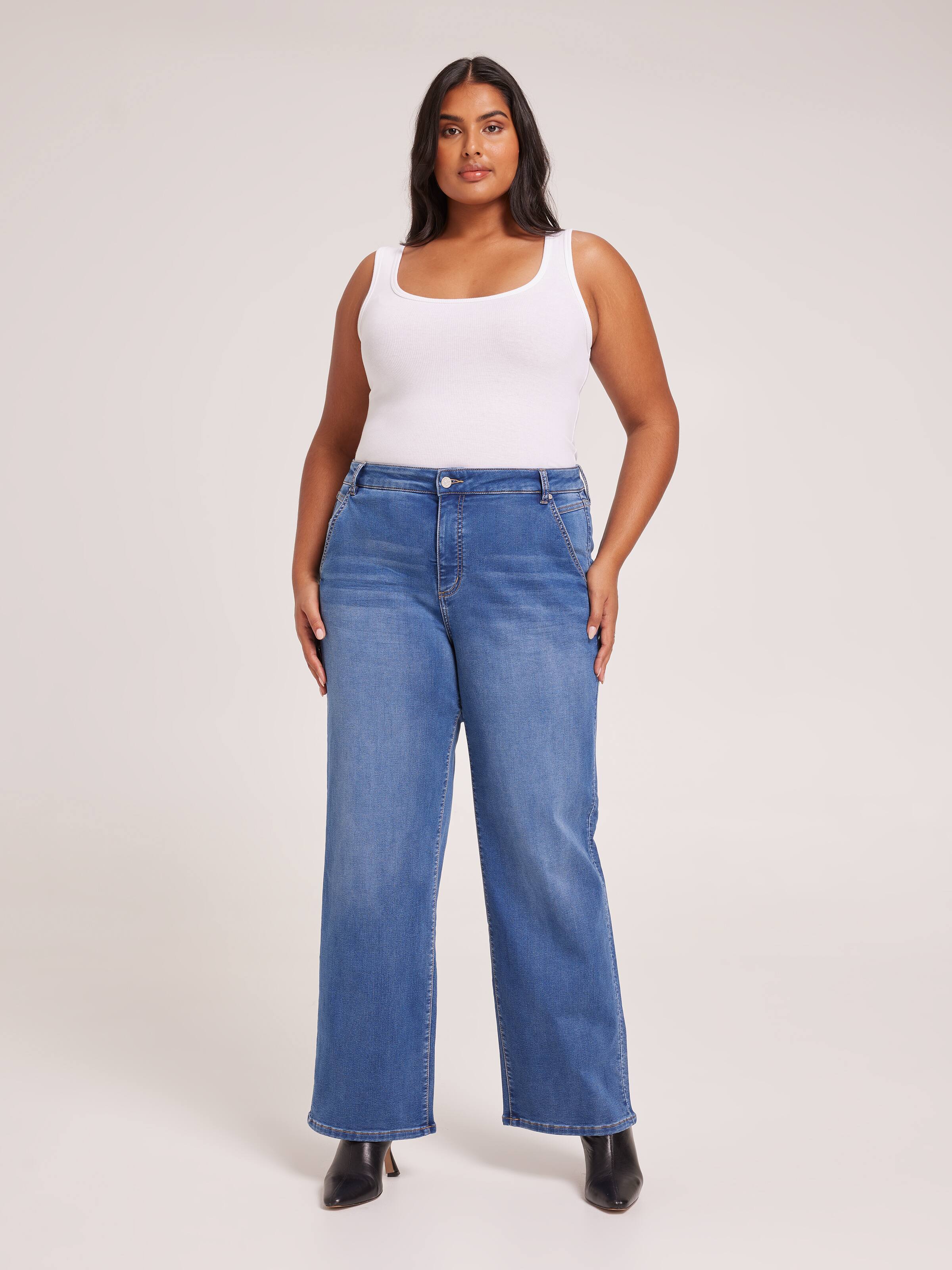 Curve Amaze High Rise Wide Leg Jean In Full Length