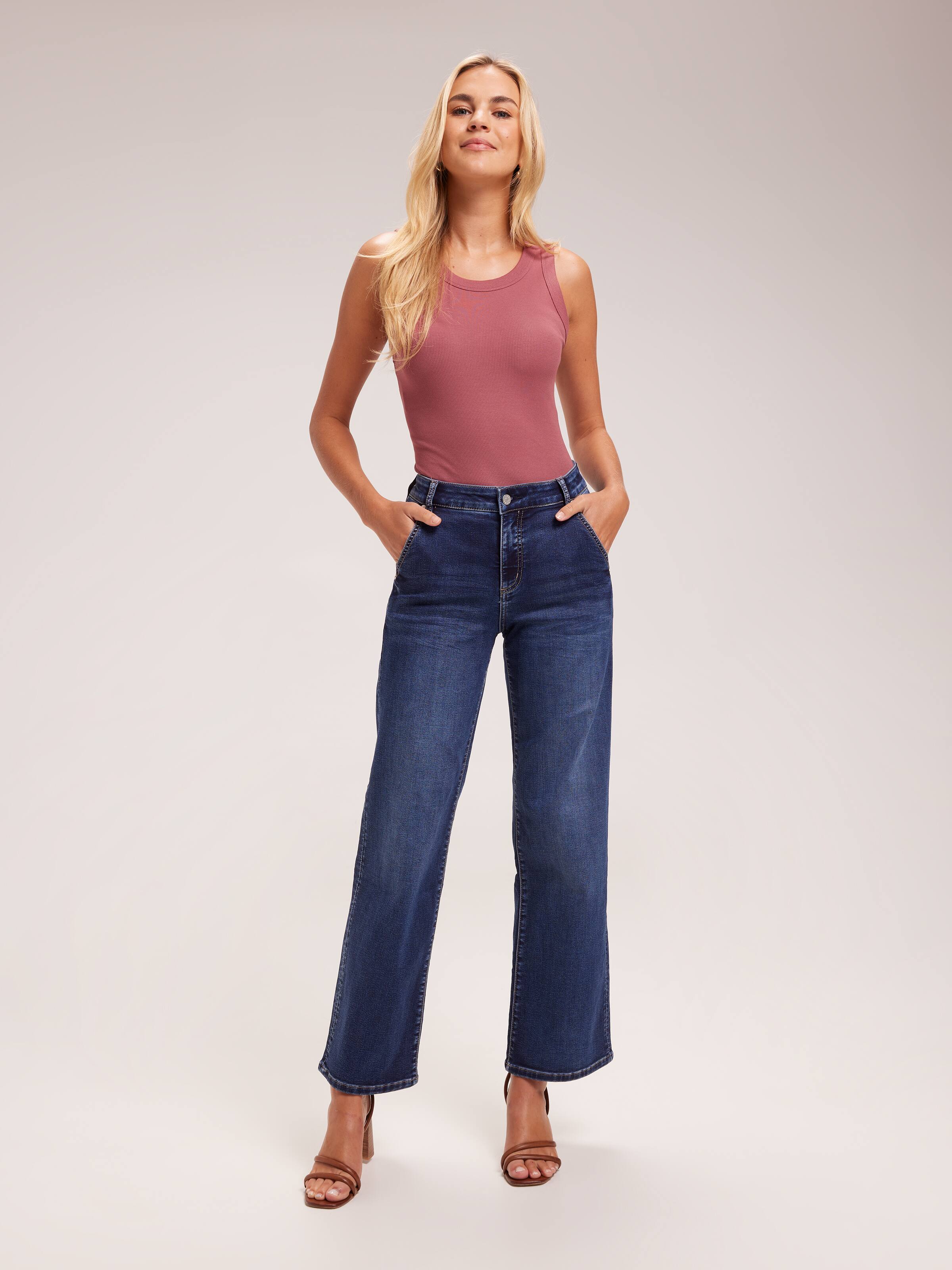 Buy LATER ON WIDE DARK BLUE FLARED JEANS for Women Online in India
