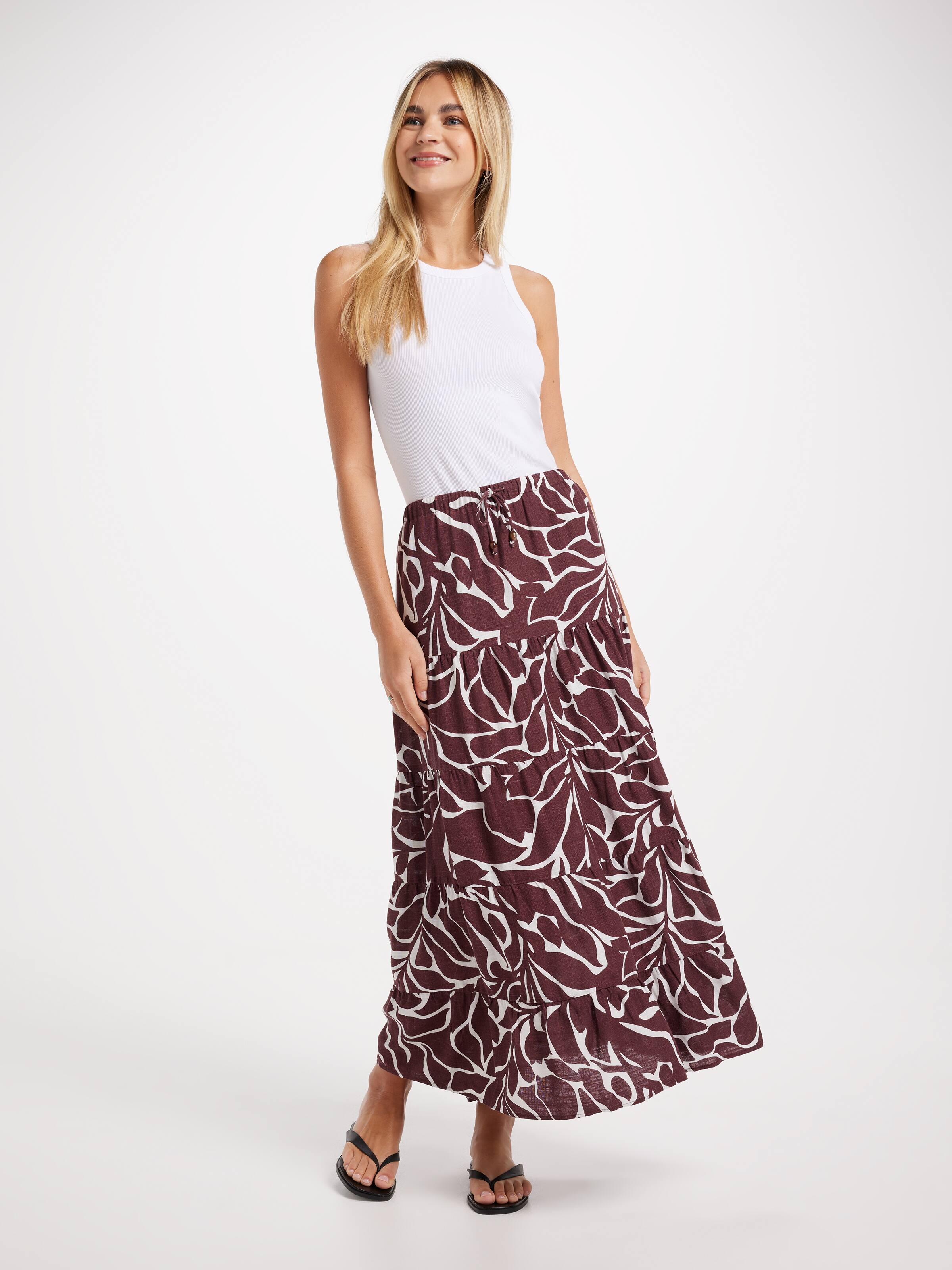 Cara 6 Tier Maxi Skirt