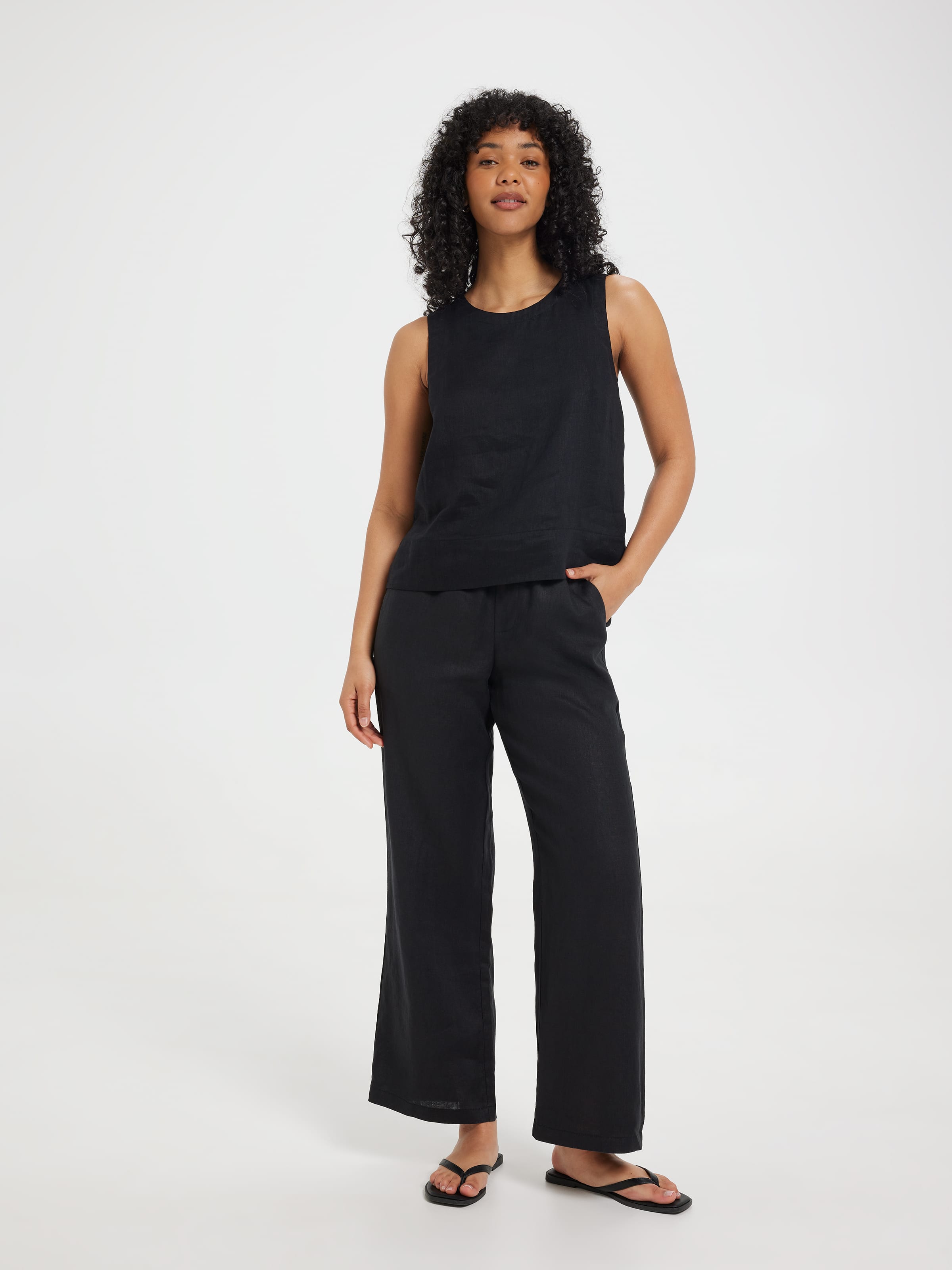 Linen High Rise Soft Straight Pant