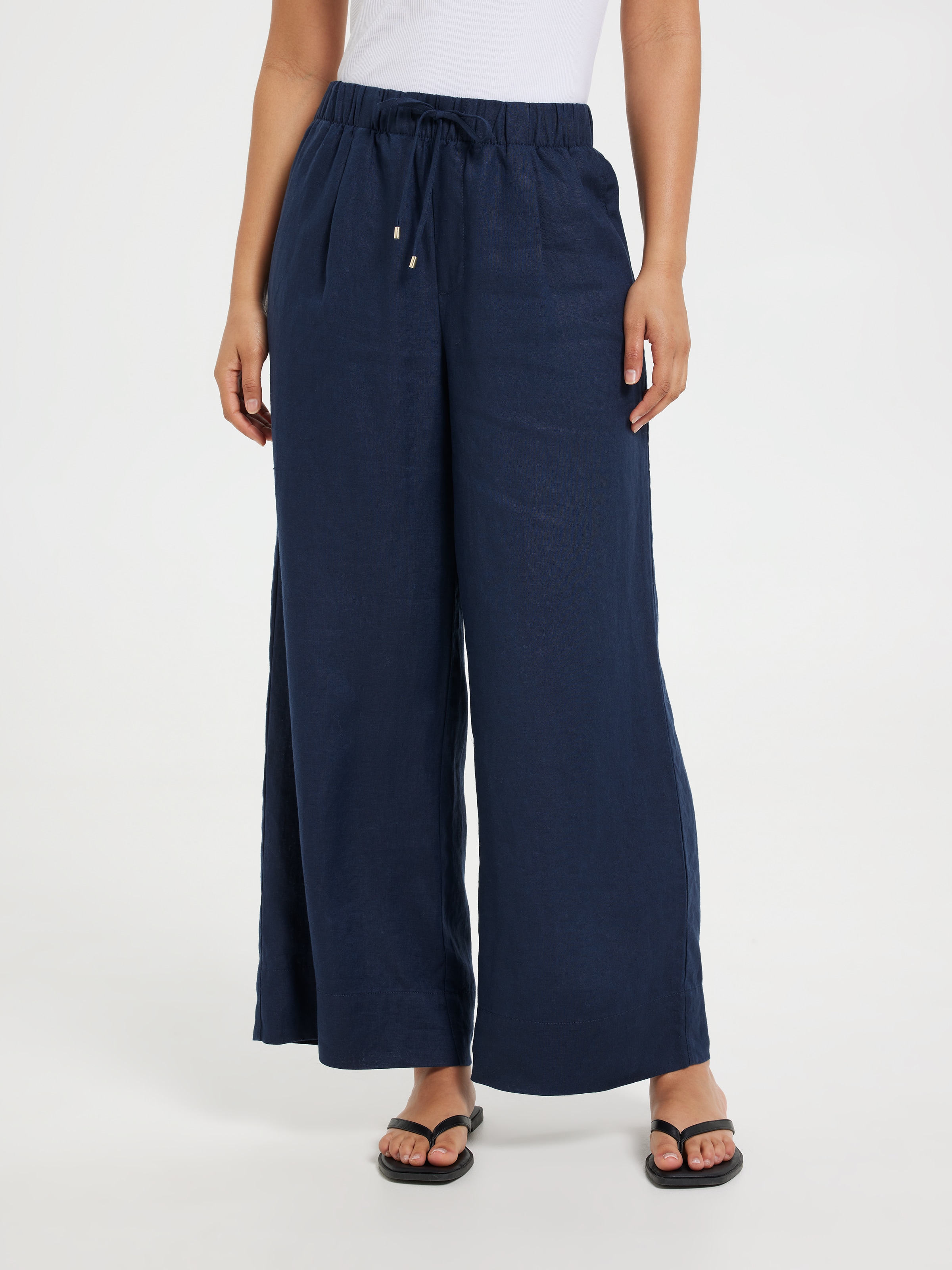 Linen Hr Wide Leg Ankle