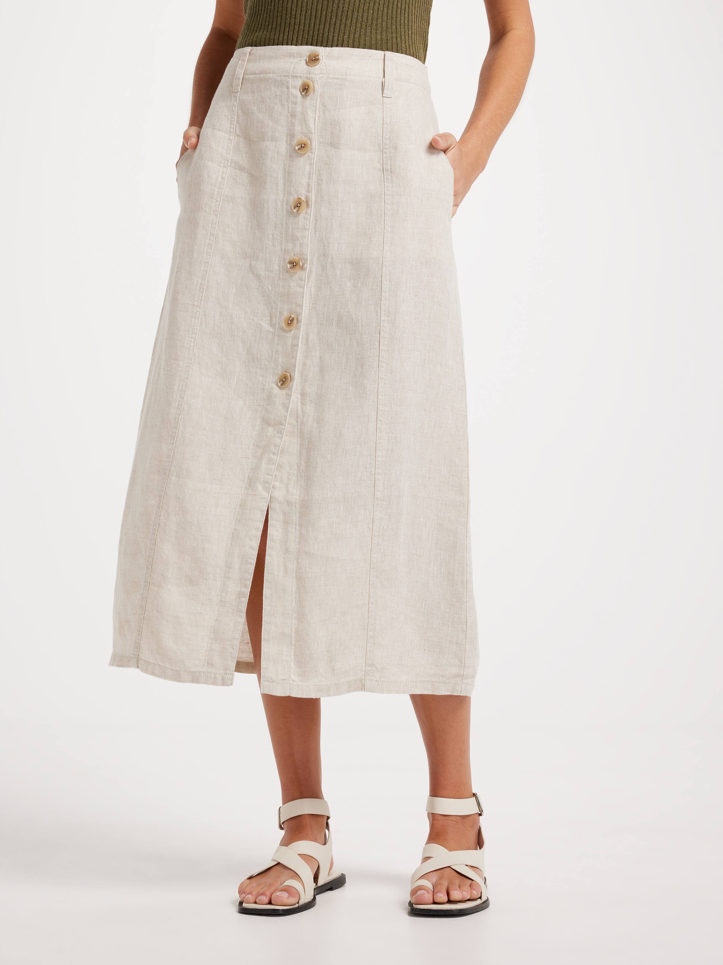 Bianca Button Through Skirt