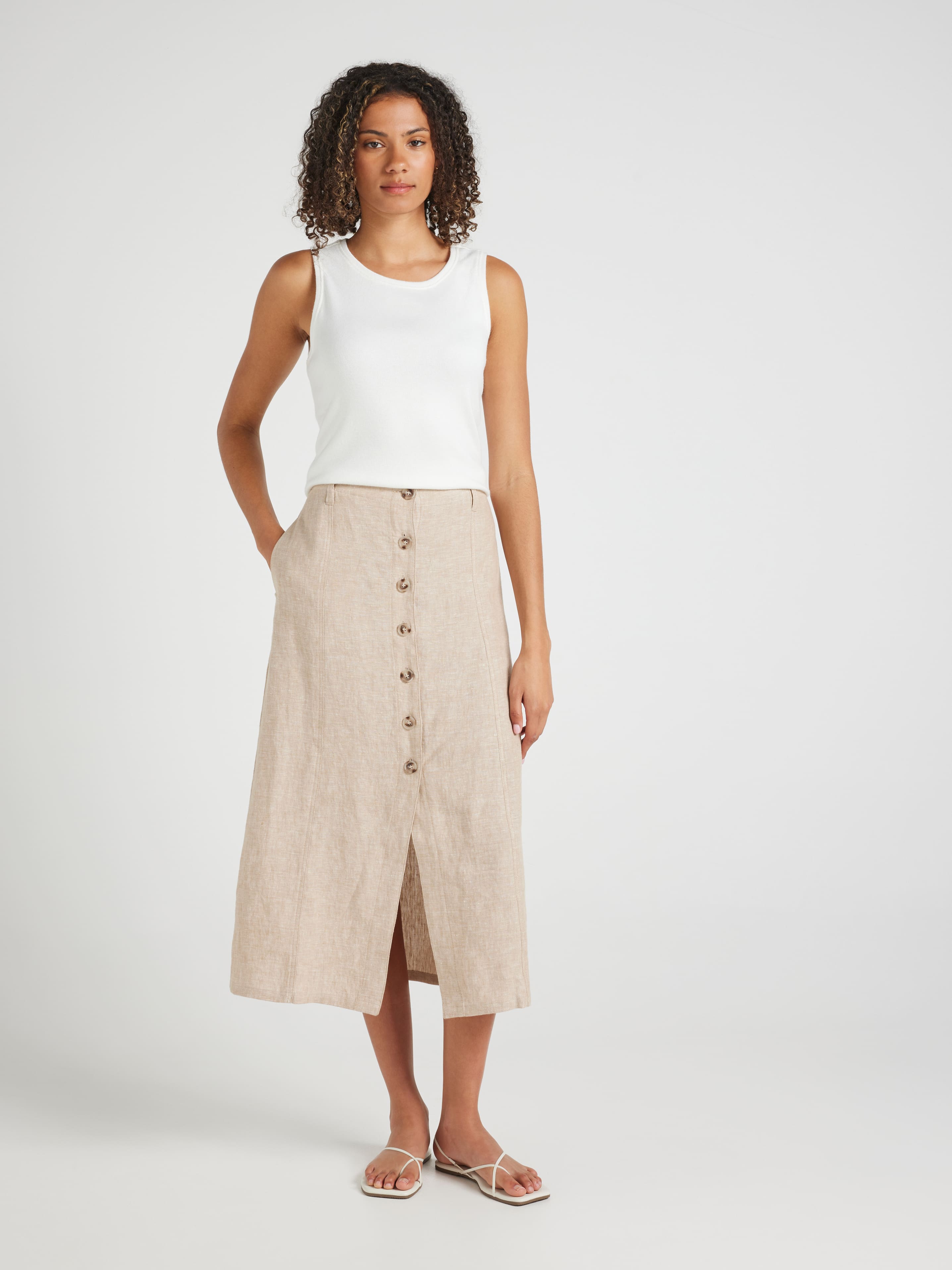 Bianca Button Through Skirt