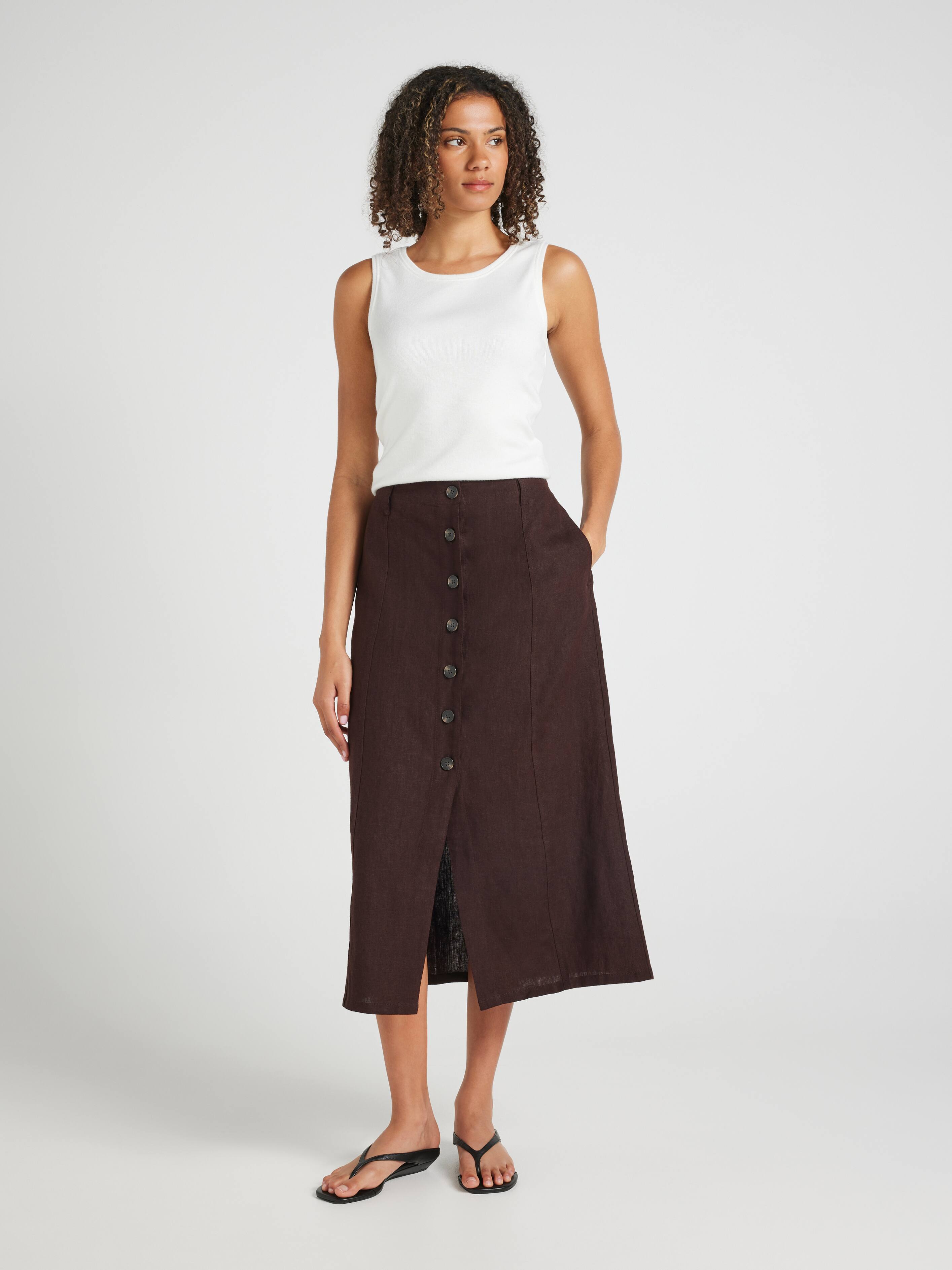 Bianca Button Through Skirt
