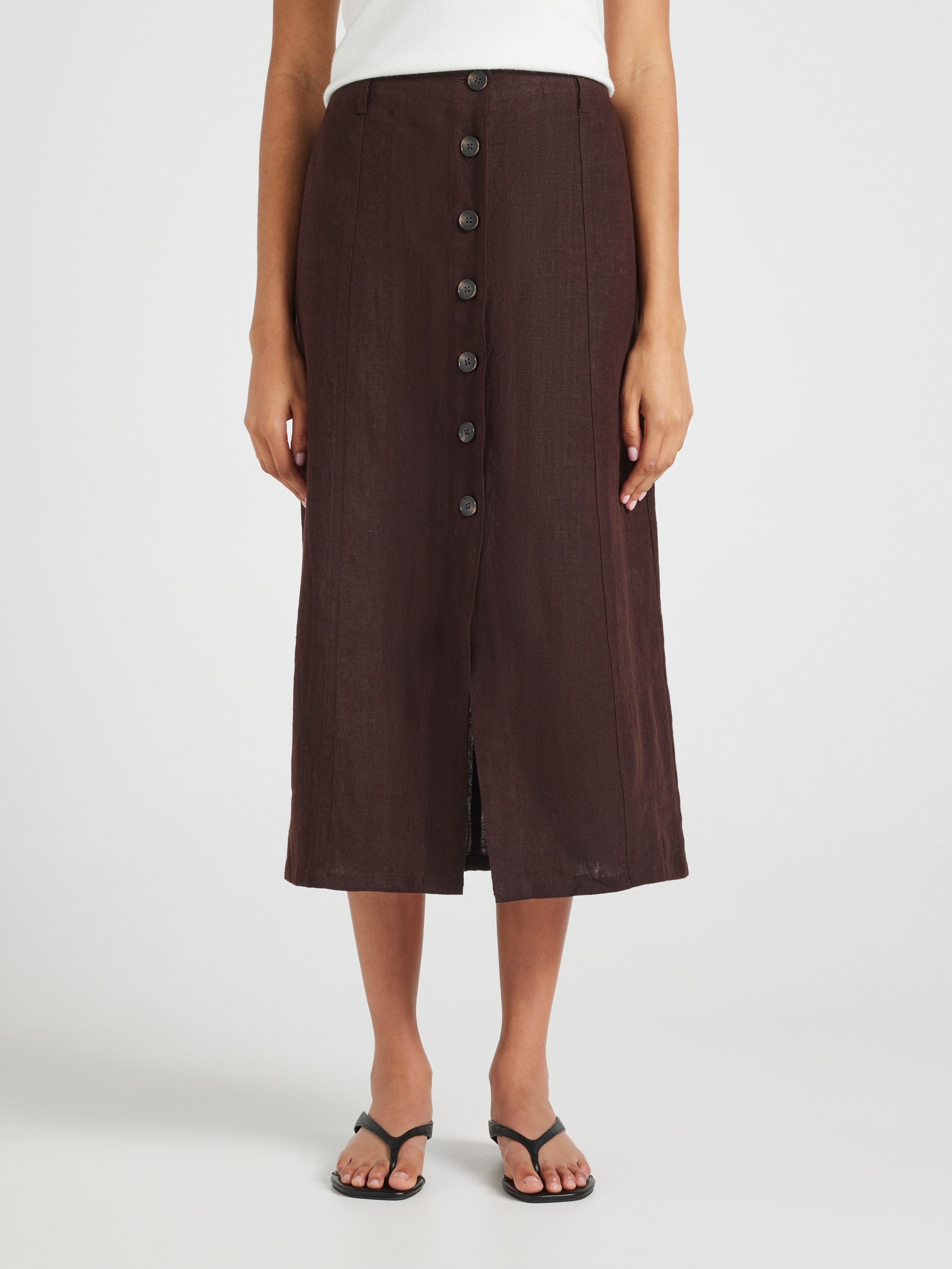 Bianca Button Through Skirt