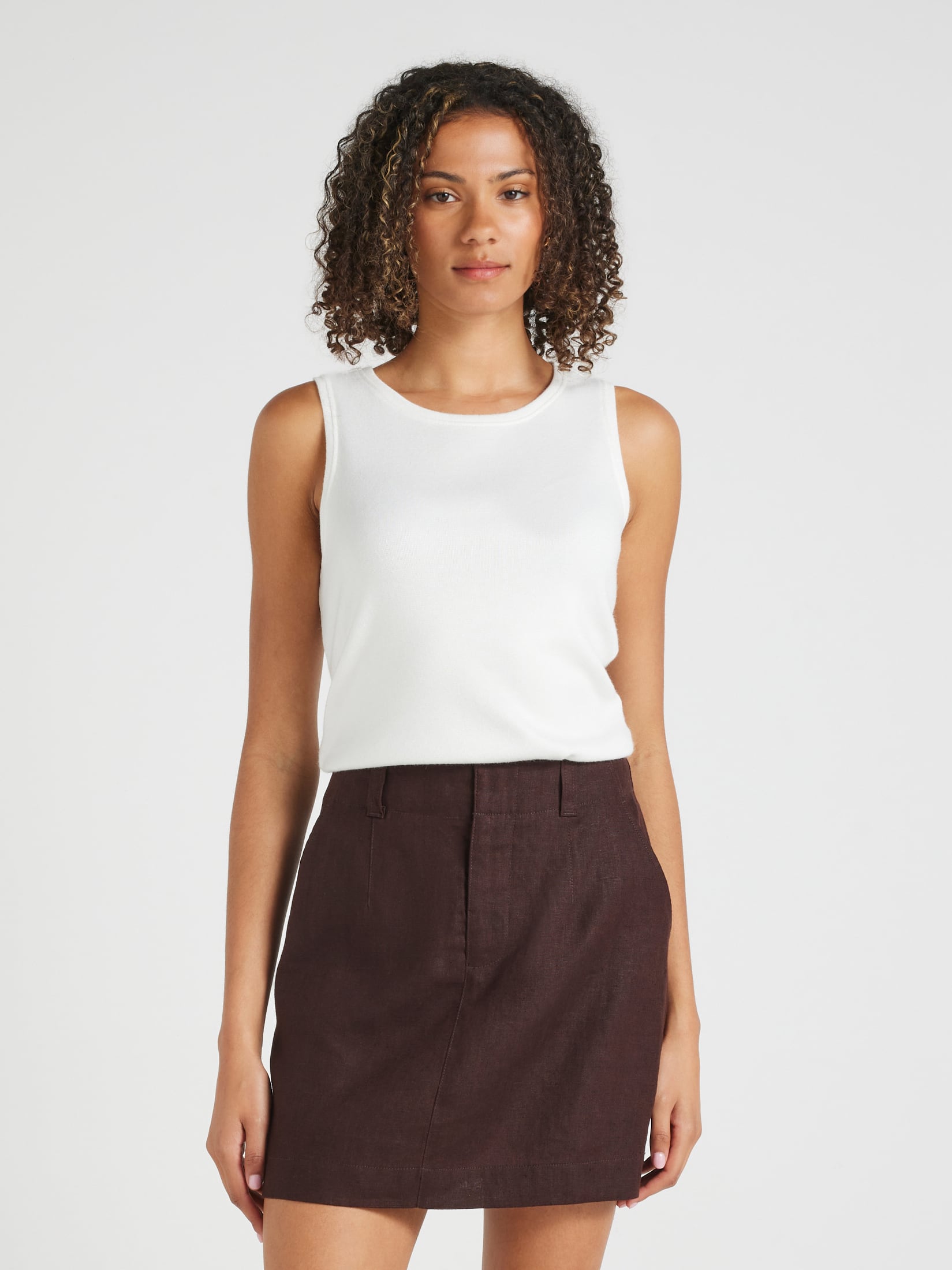 Belmont Linen Semi Tailored Mini Skirt