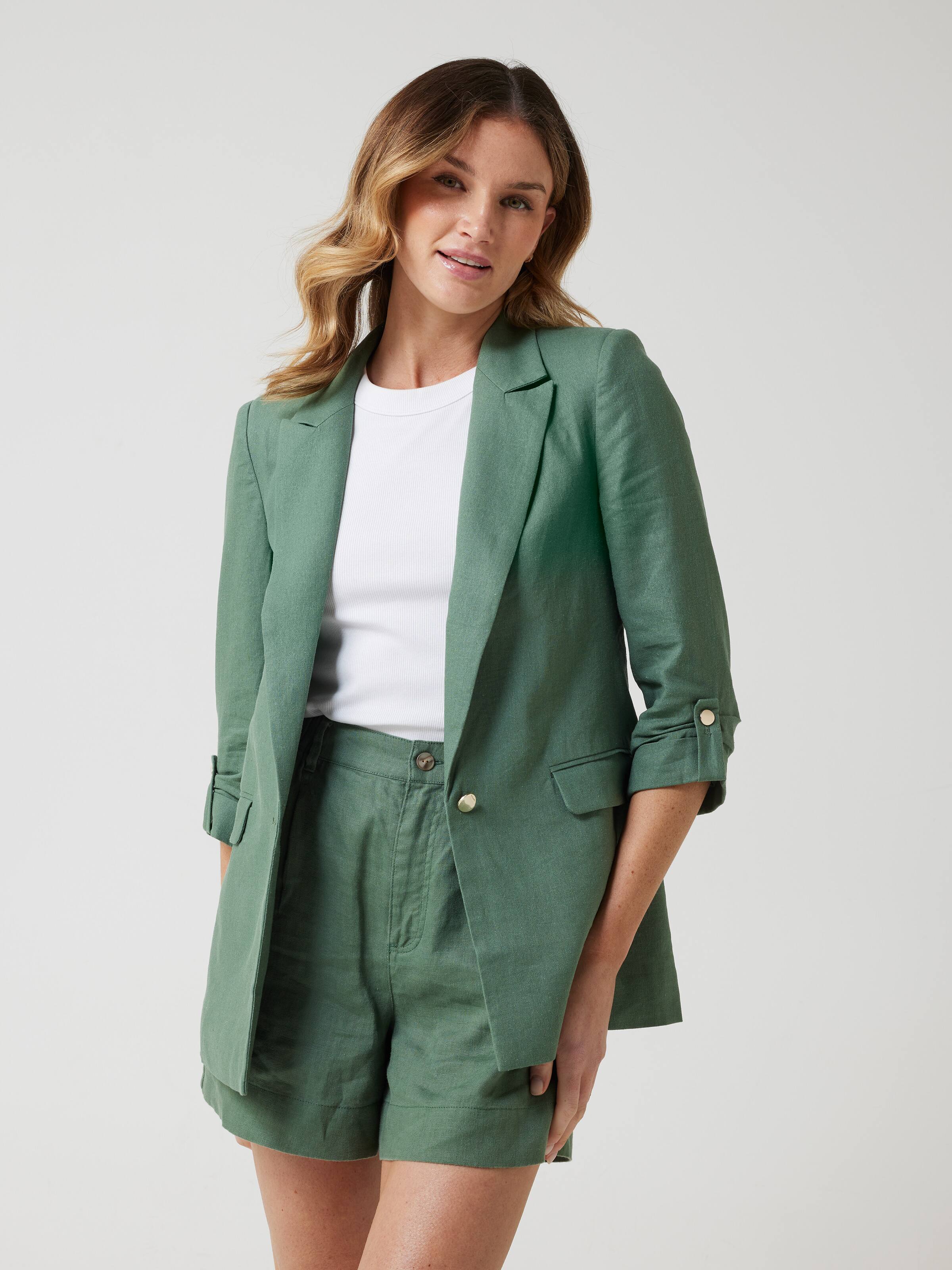 Linen&Cotton Blend Women Military Jacket - China Women Jacket and Women  Casual Jacket price