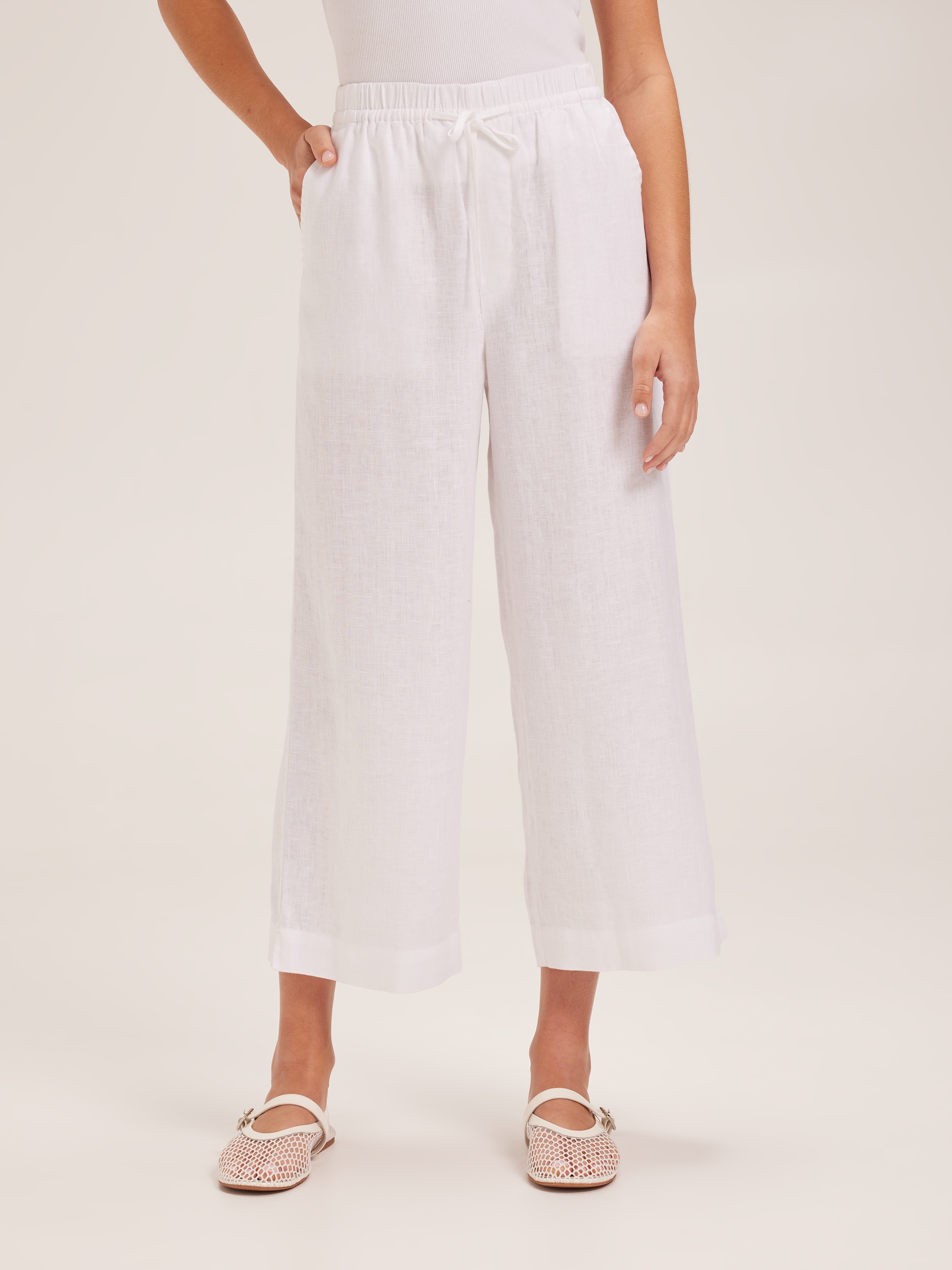 Demi Linen Wide Ankle Pant