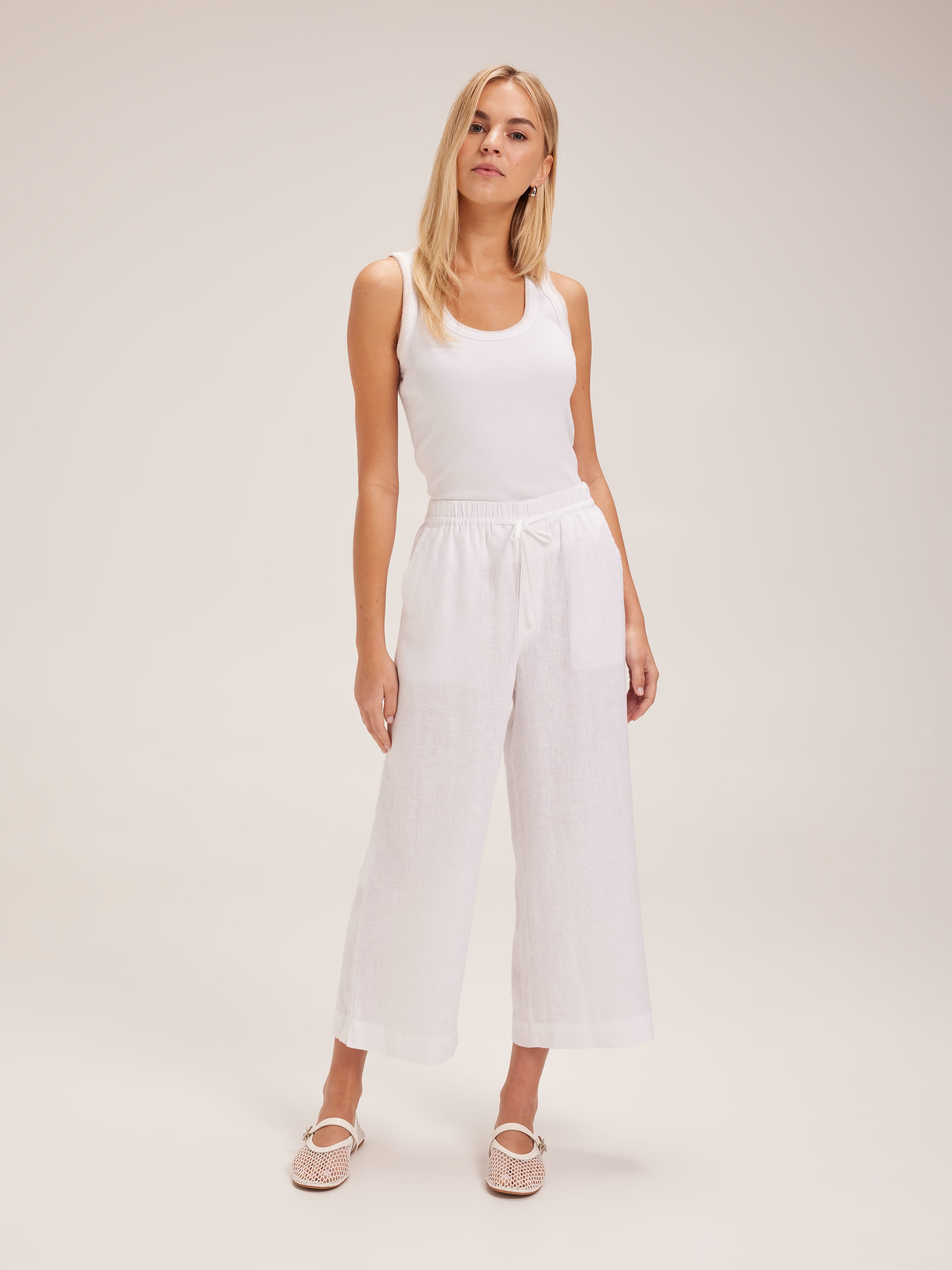 Demi Linen Wide Ankle Pant