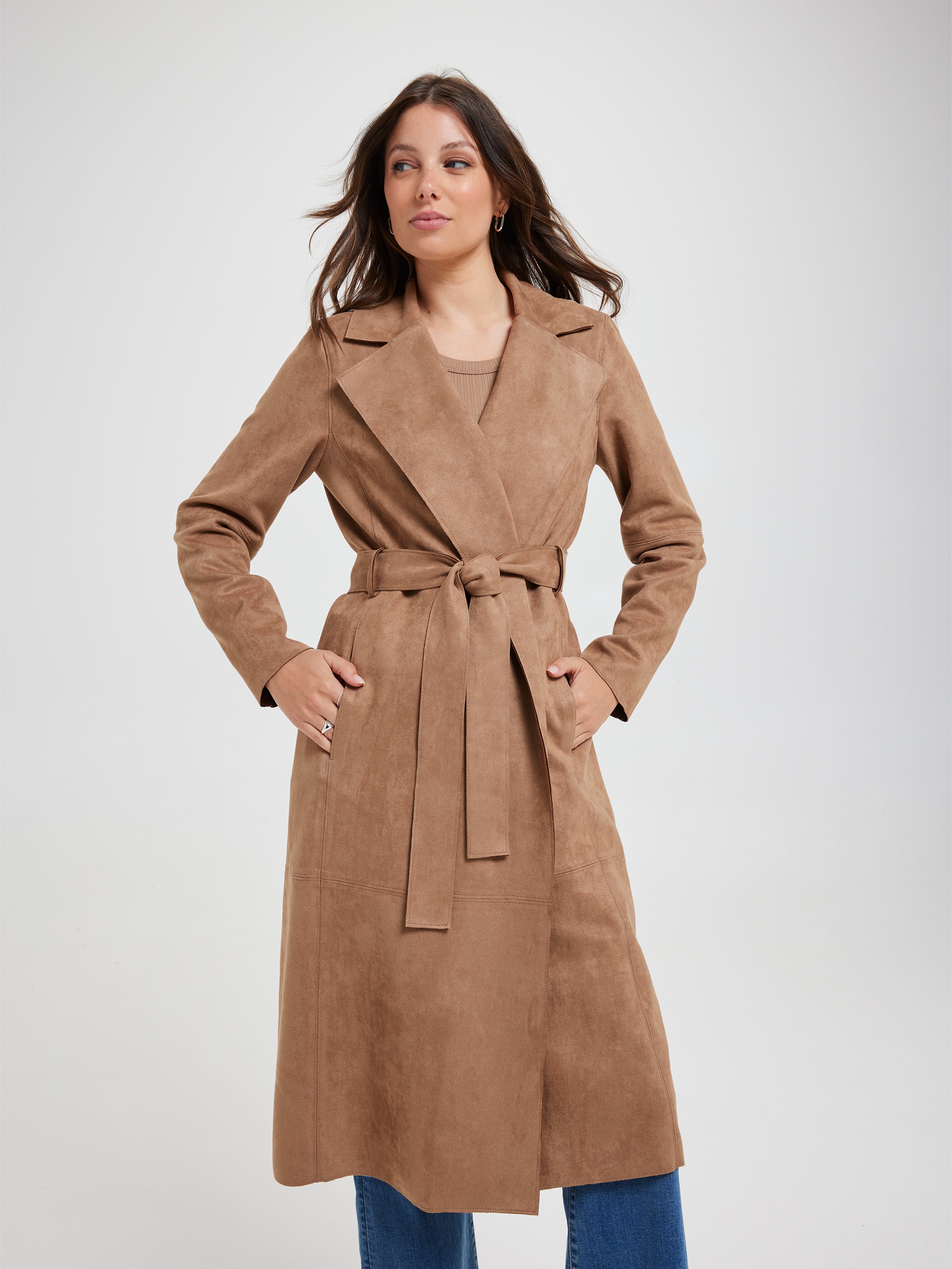 Alison Suedette Seamed Trench