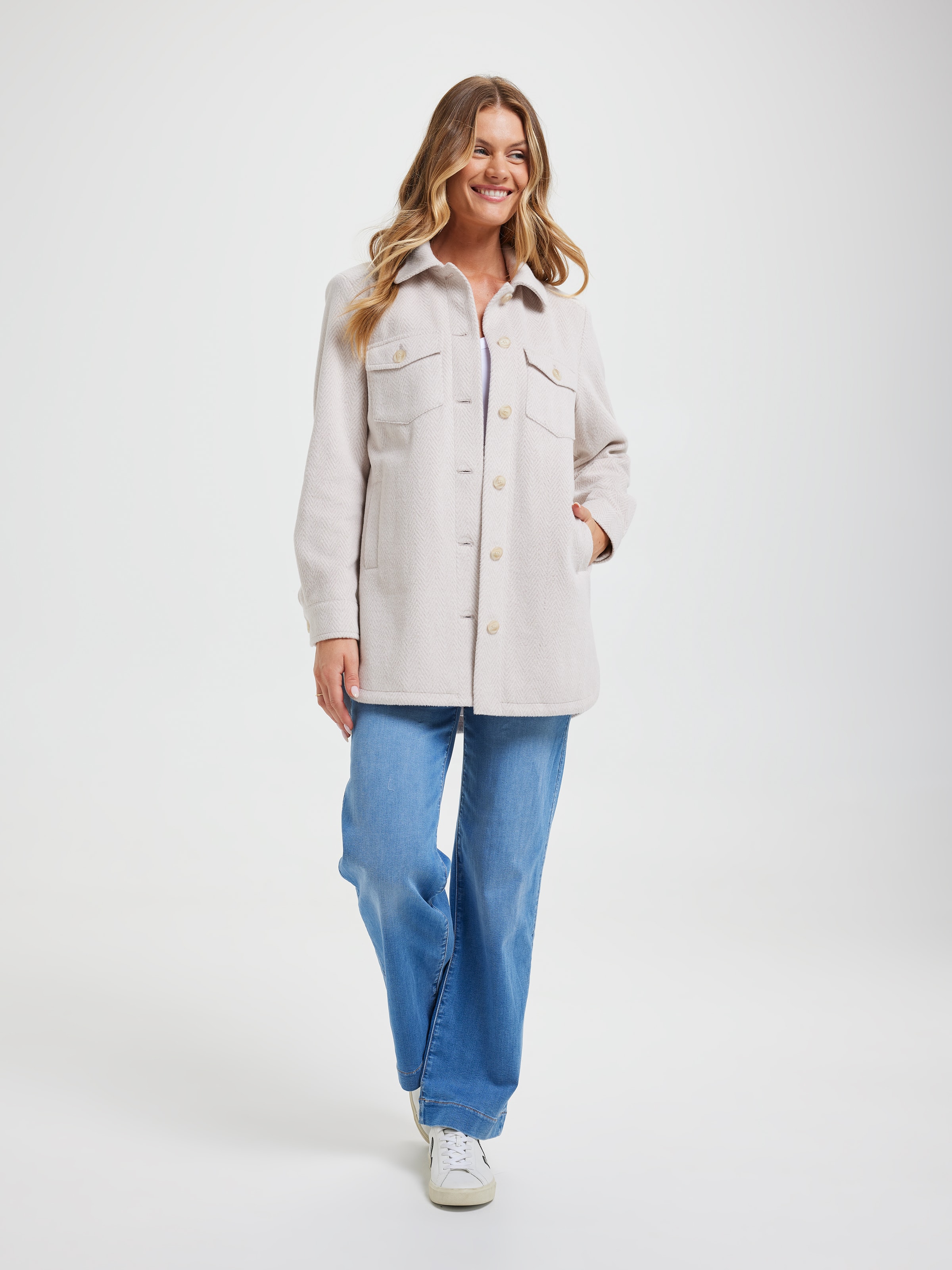 Image for Nicole Herringbone Mid Shacket from JustGroupNZ