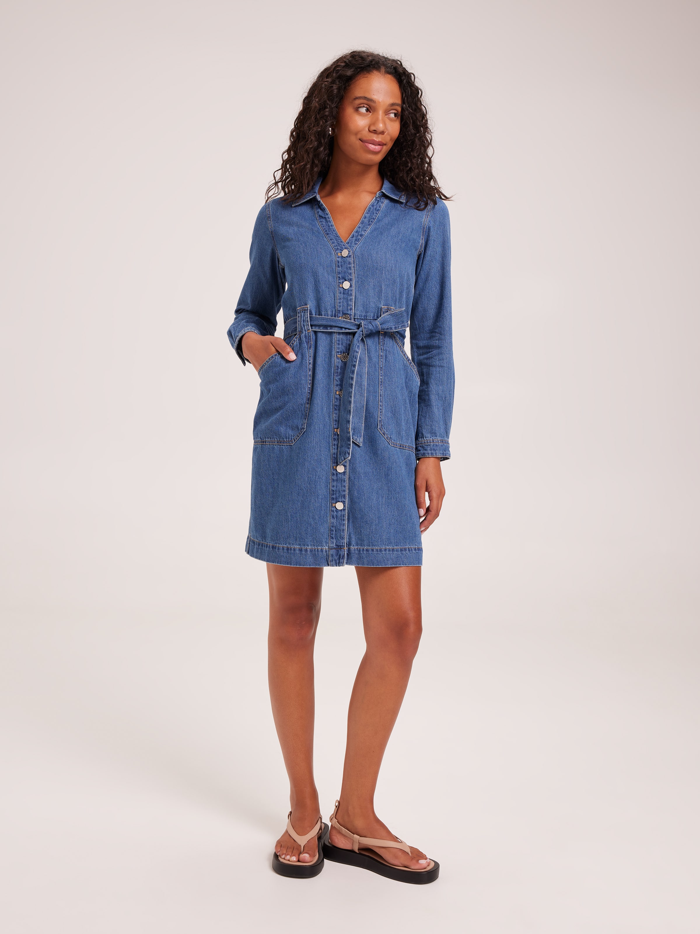 Ava Button Through Dress