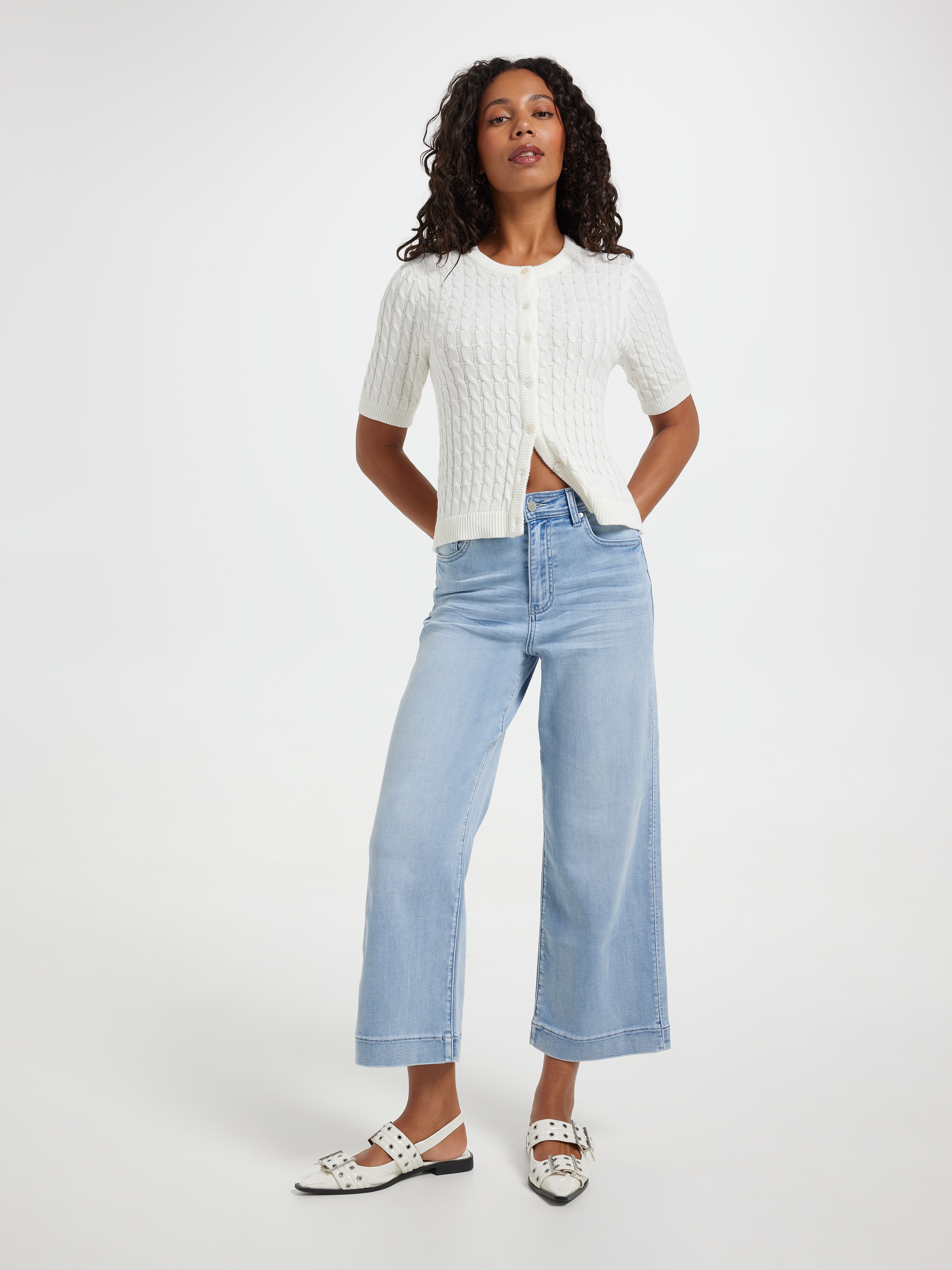 Amaze High Rise Wide Leg Crop Jean