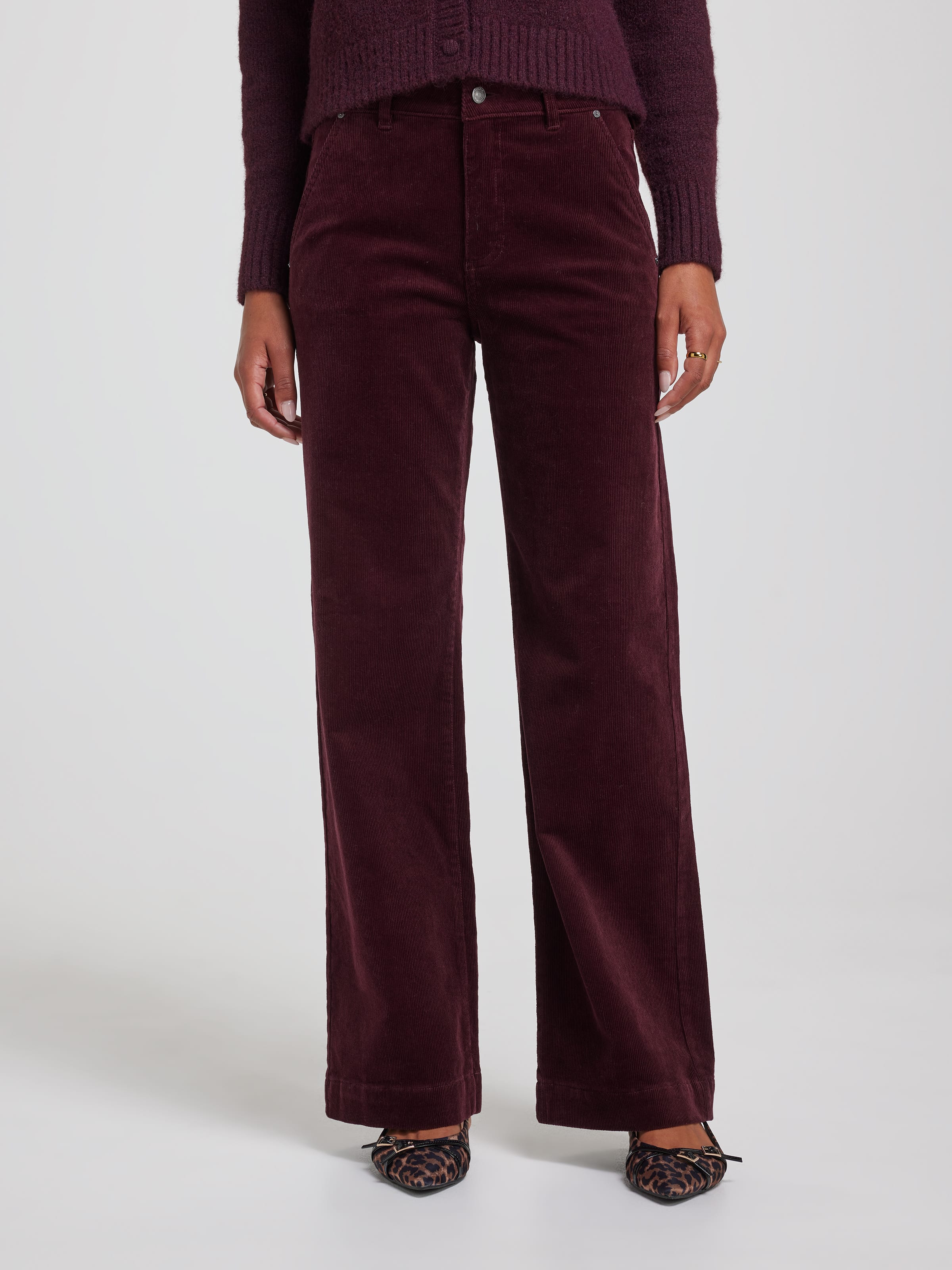 Cord High Rise Wide Leg Pocket Trouser