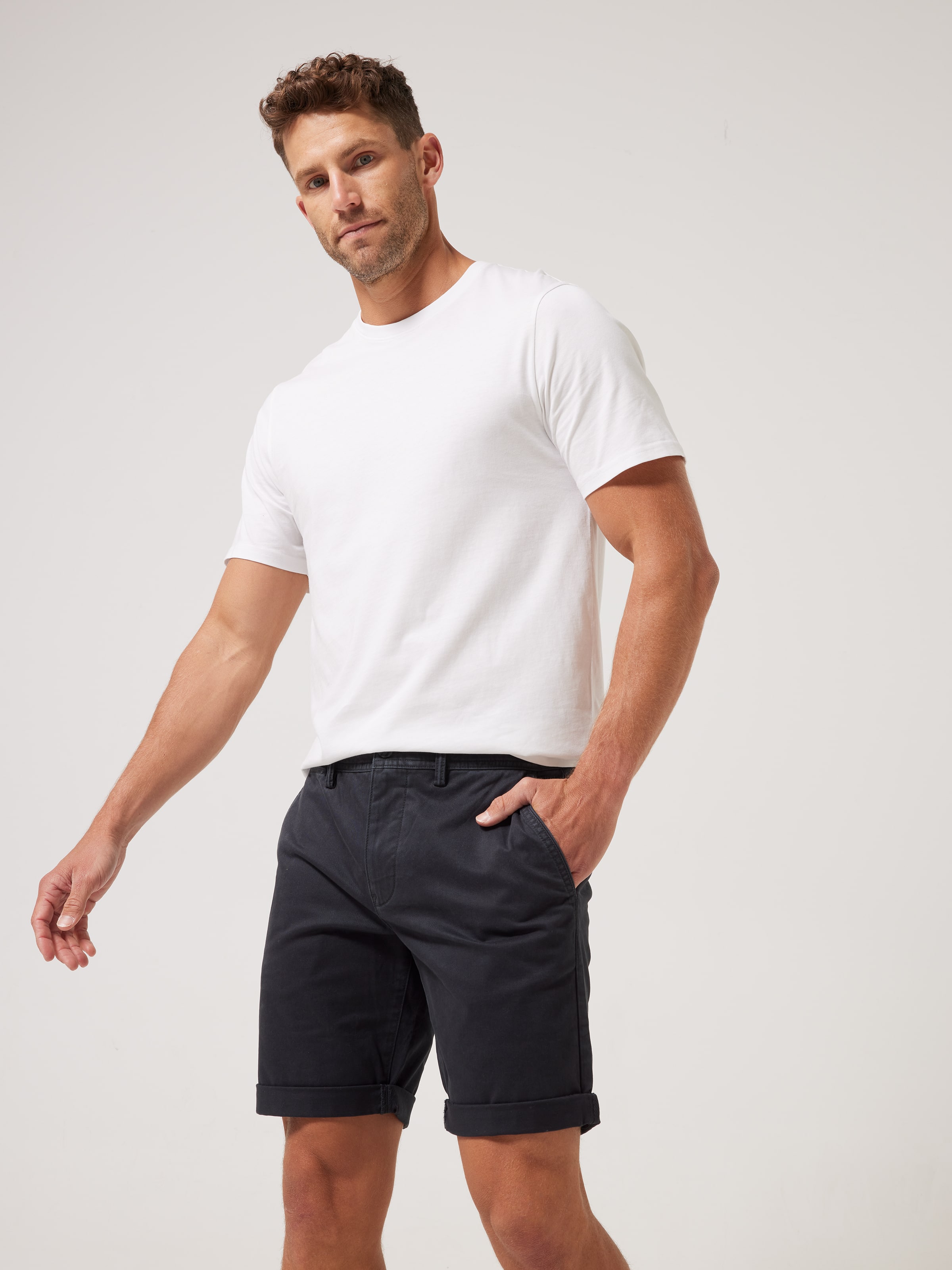 Camel Chino Short Slim Fit Cotton Stretch