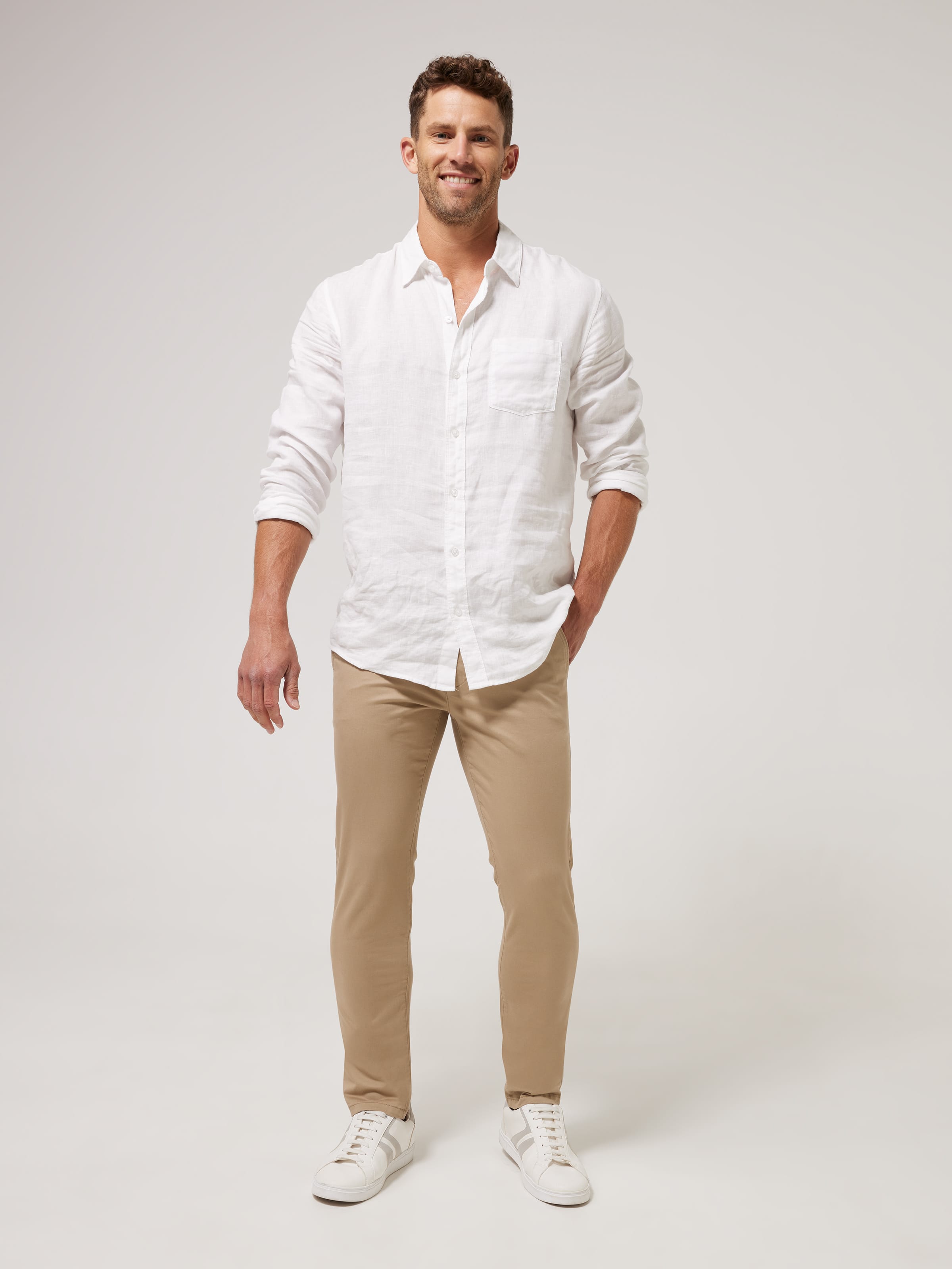 Slant Pocket Slim Straight Pant