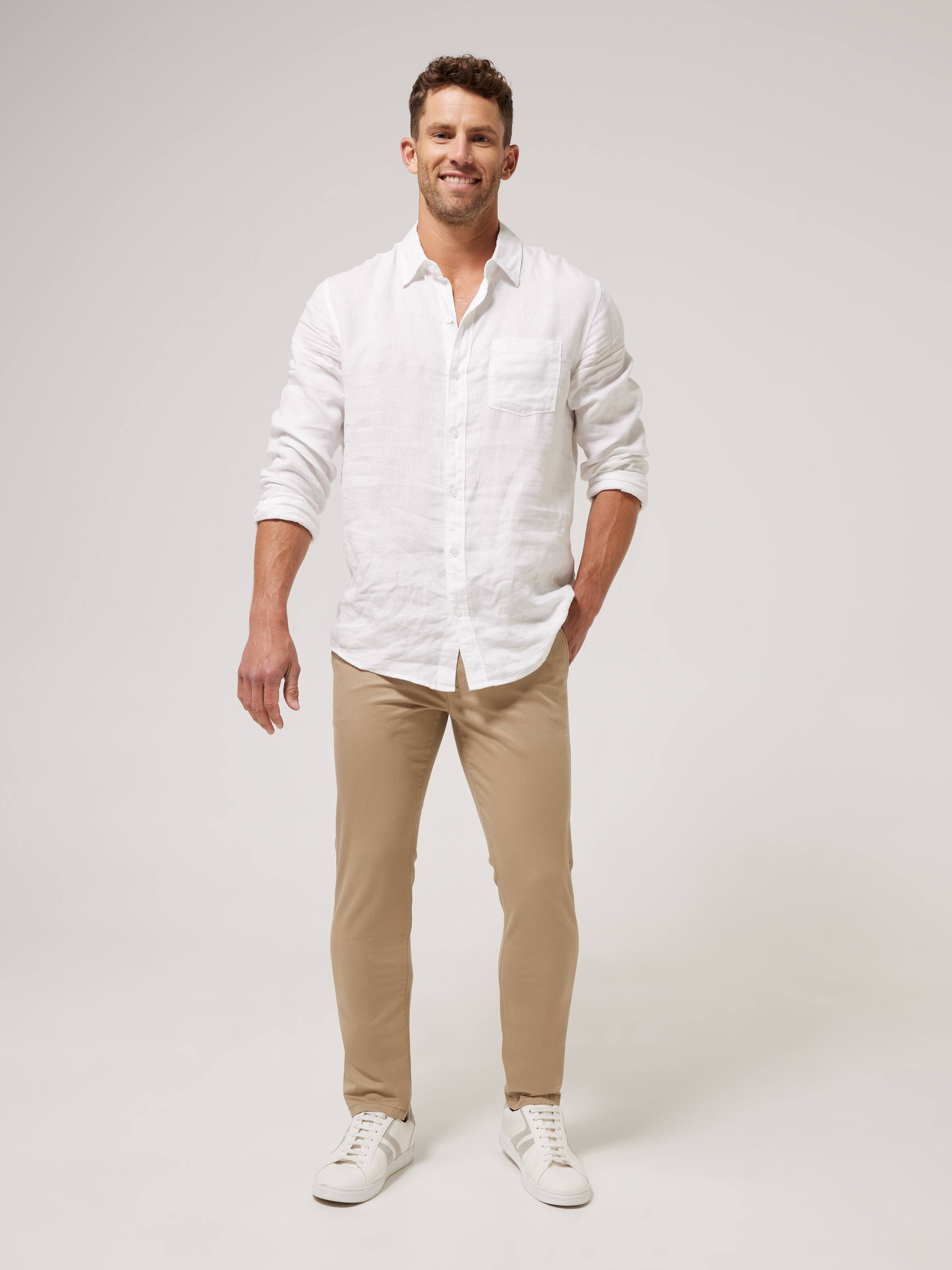 Slant Pocket Slim Straight Pant