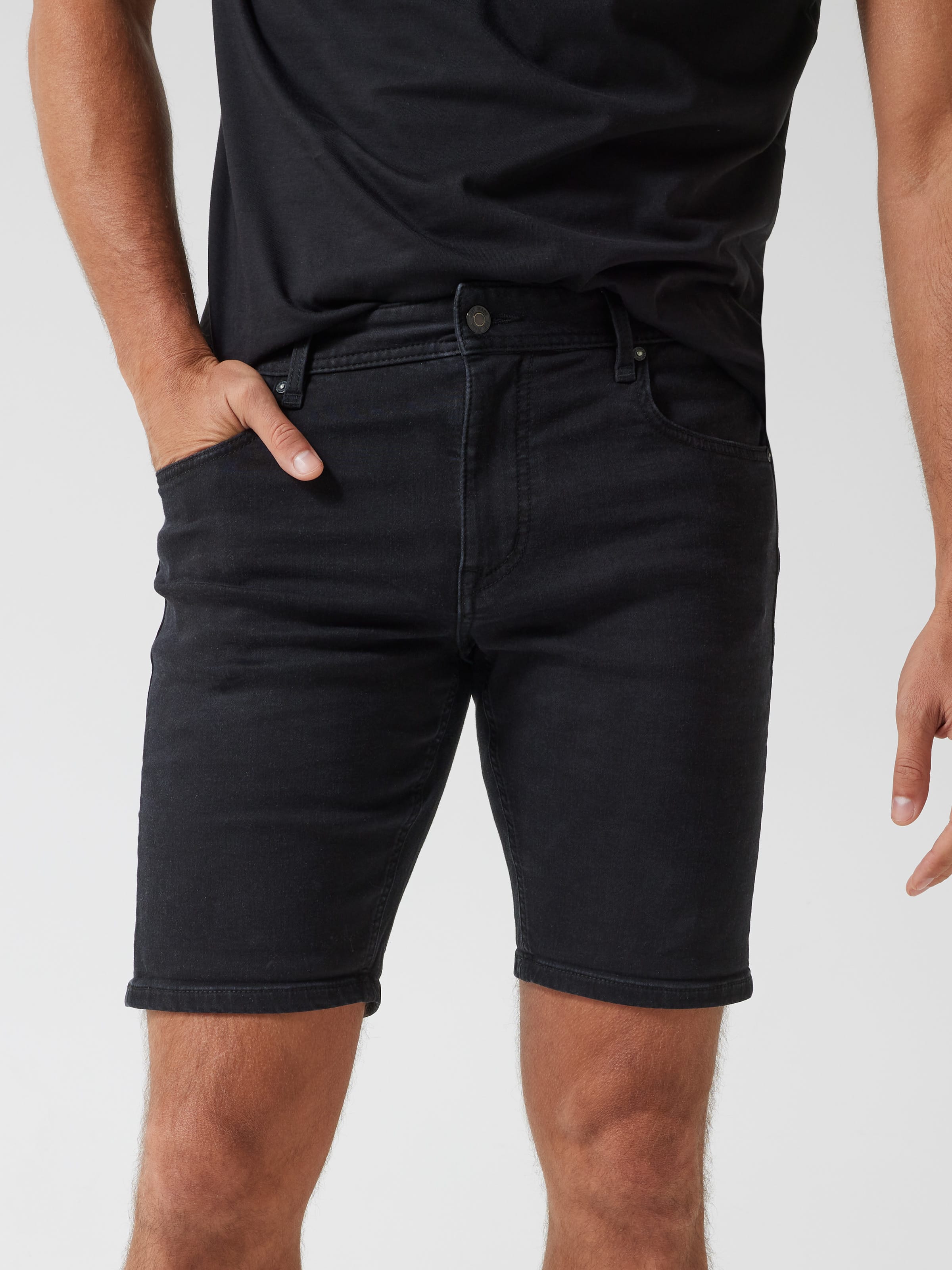 Mens black skinny shorts shop
