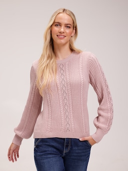 Scarlett Cable Detail Crew Neck Pullover