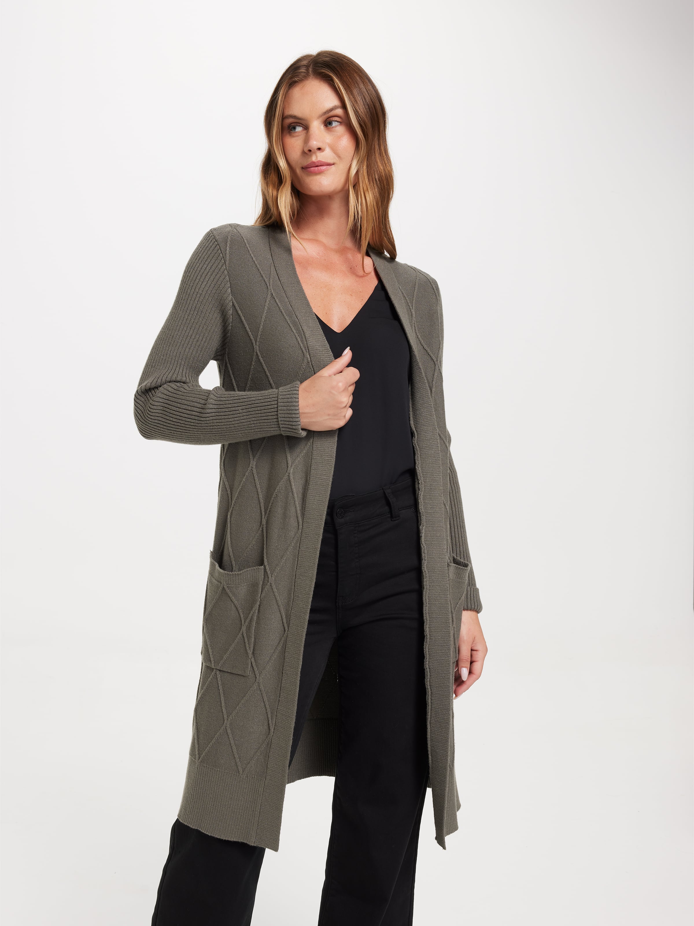 Esme Diamond Detail Midi Cardi
