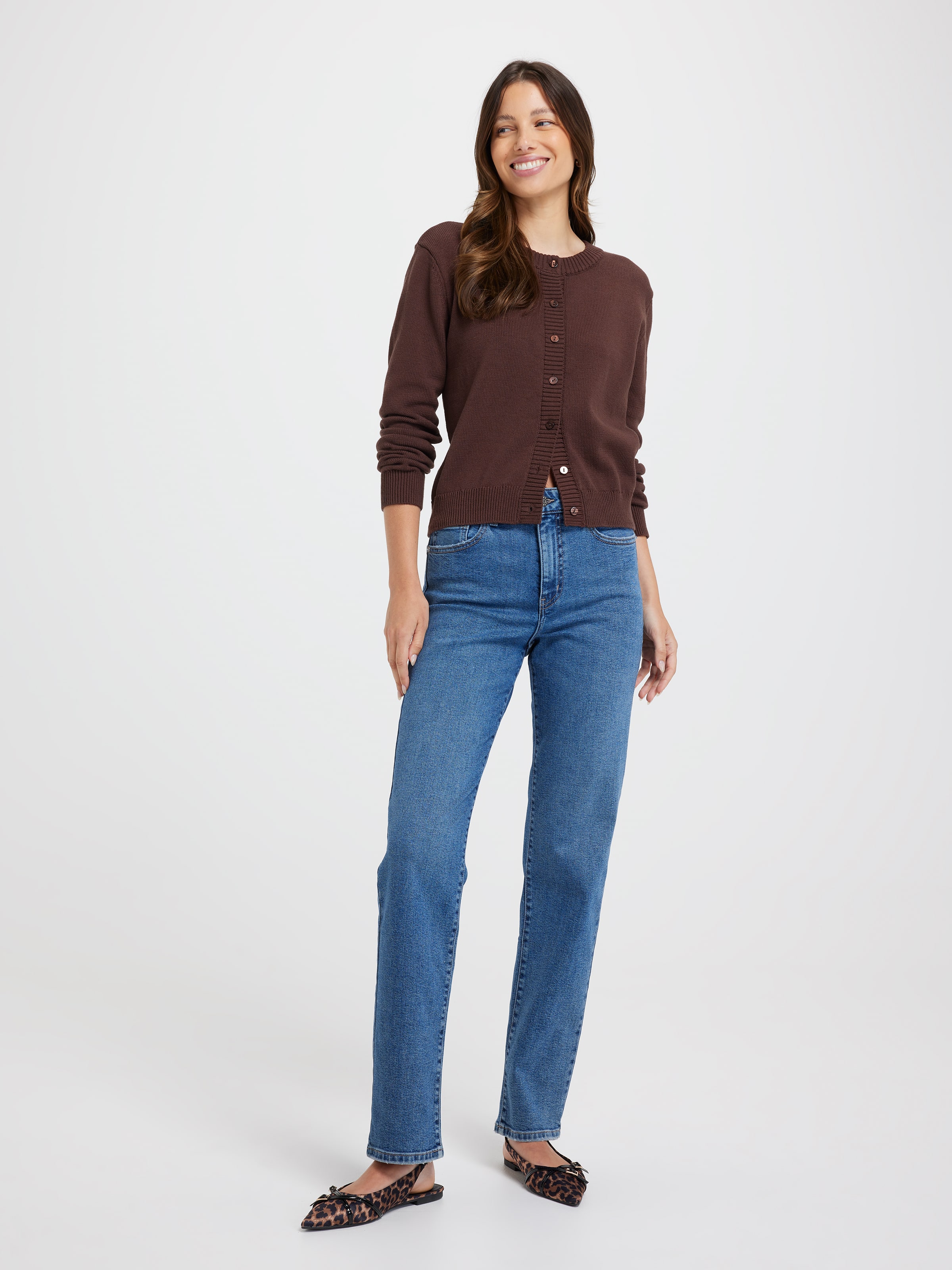 Haley Cotton Crew Neck Cardi