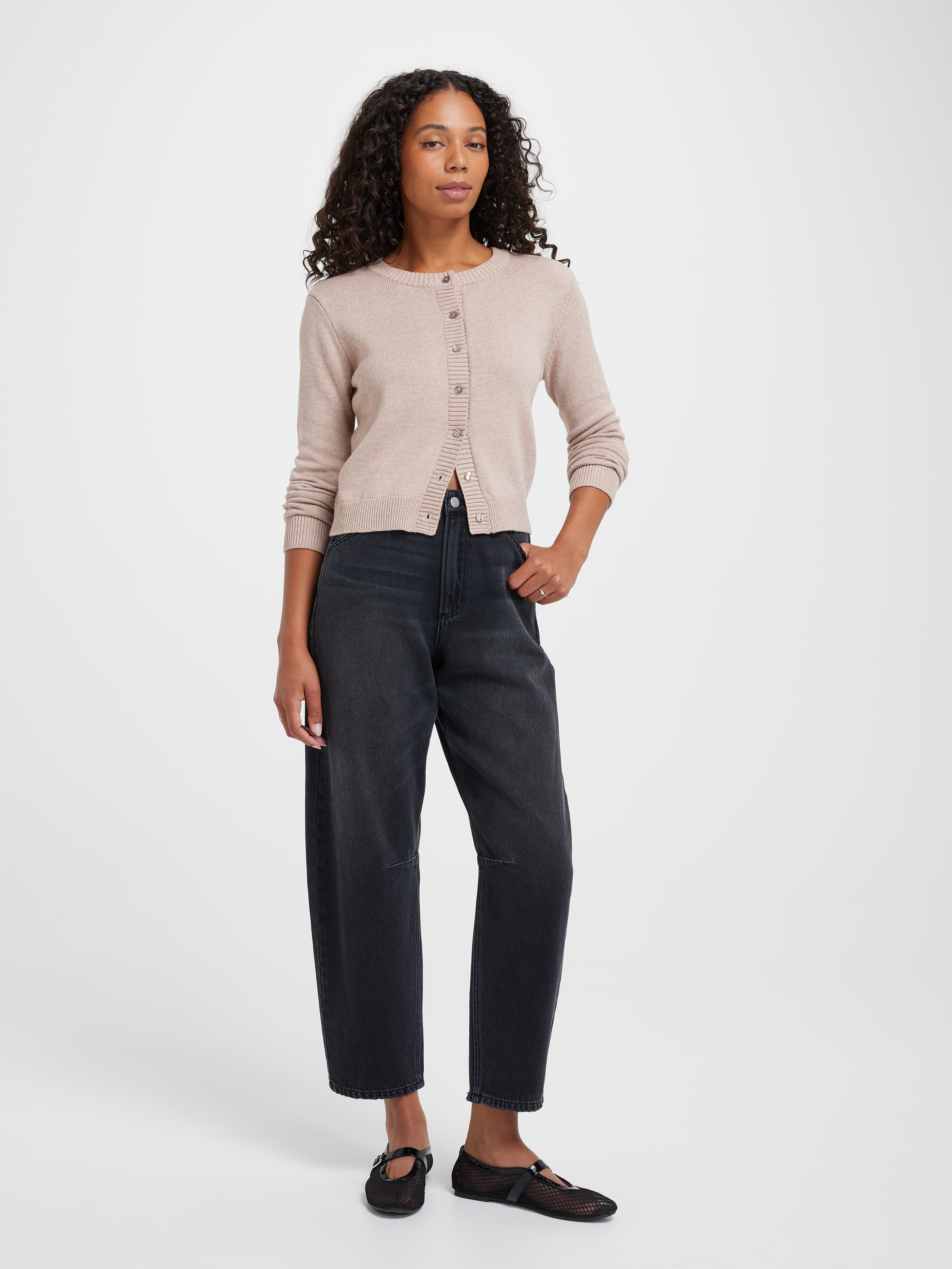 Haley Cotton Crew Neck Cardi