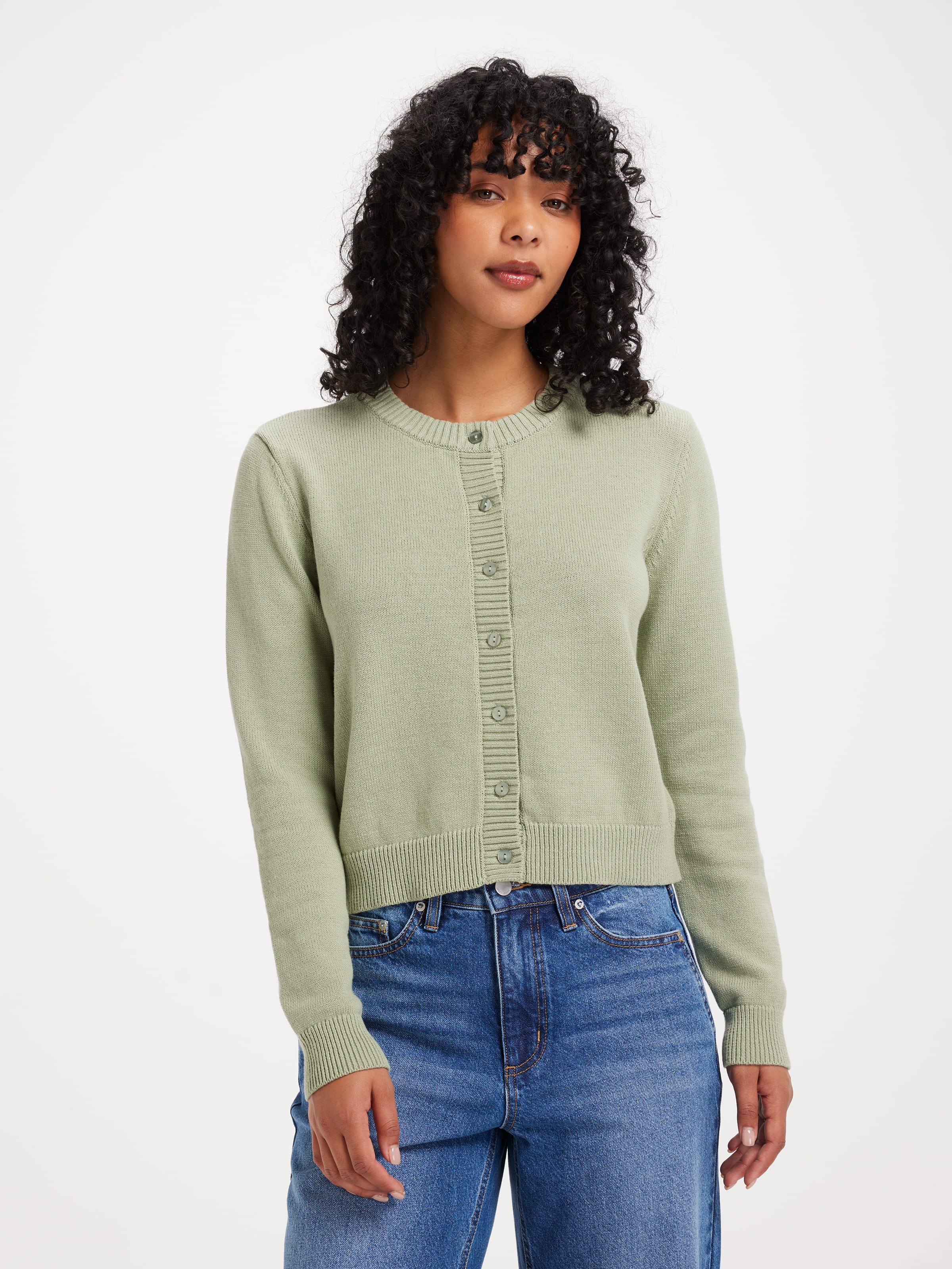 Haley Cotton Crew Neck Cardi
