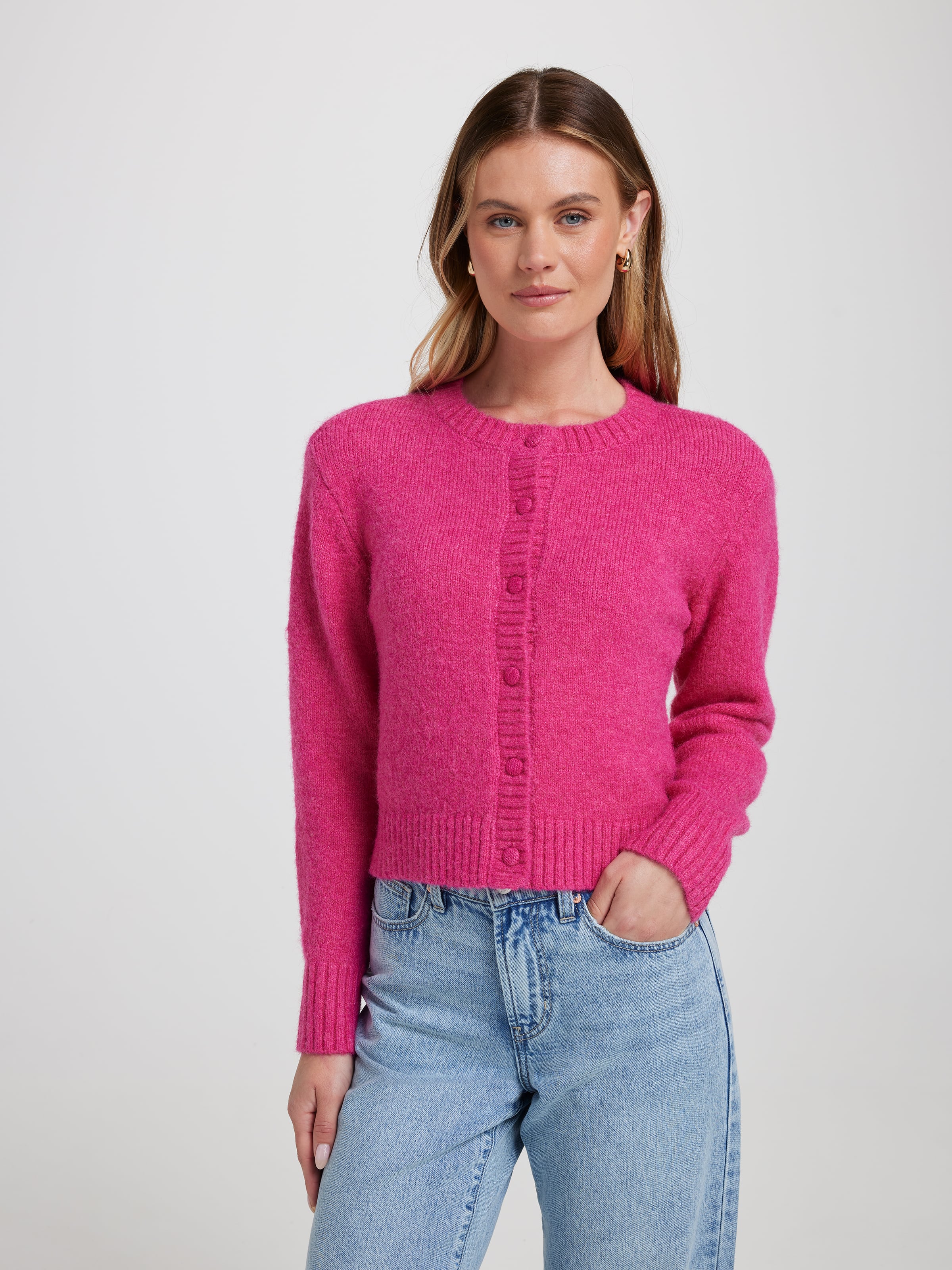 Lily Faux Mohair Crew Cardi
