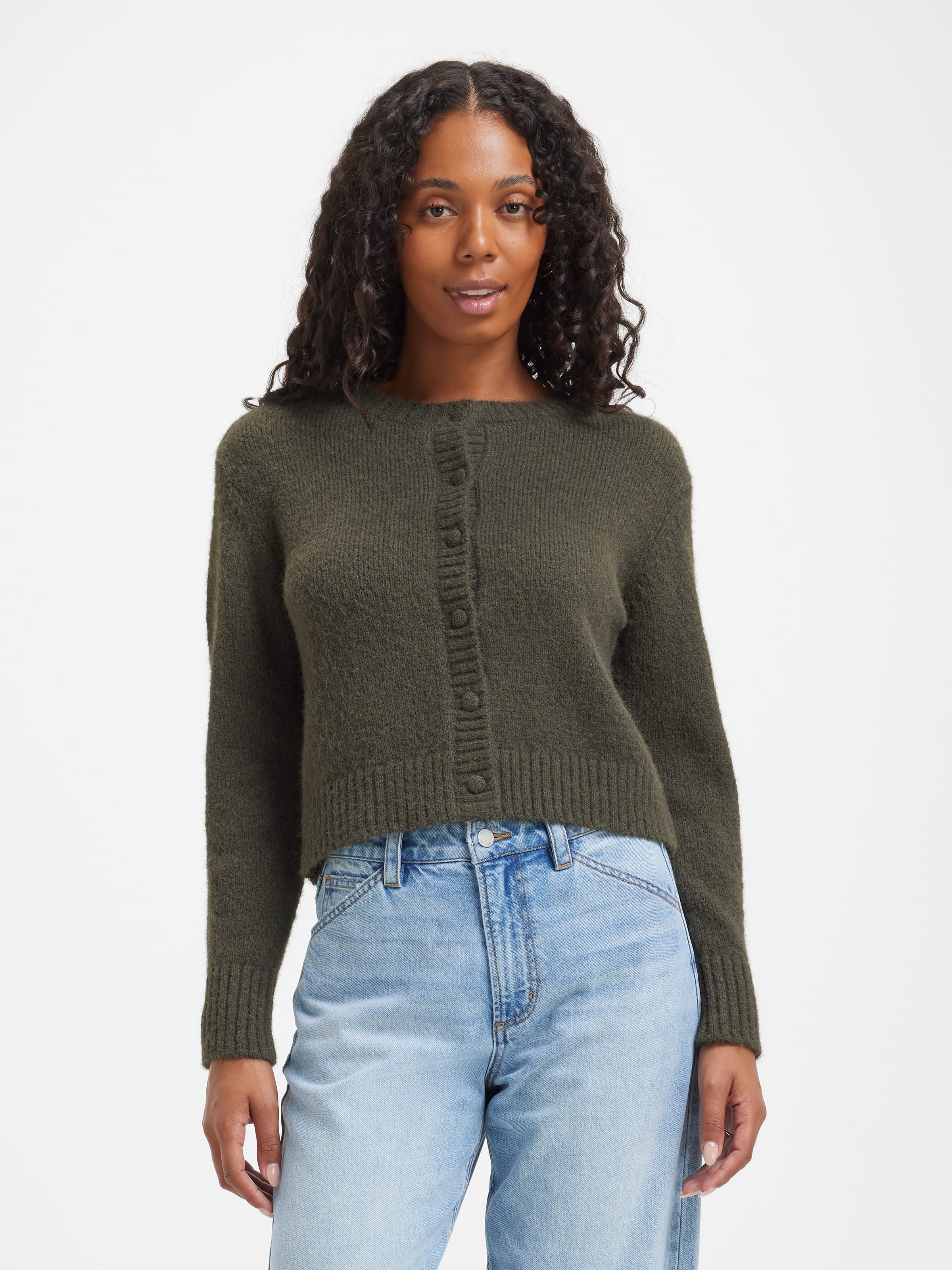 Lily Faux Mohair Crew Cardigan