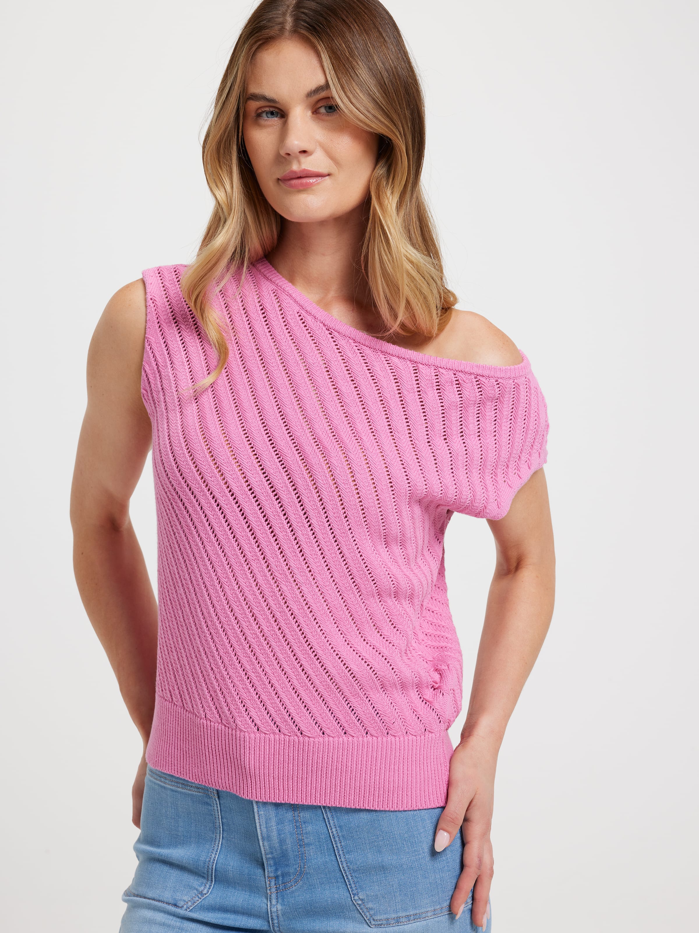 Katie Sleevless Crochet Knit Top