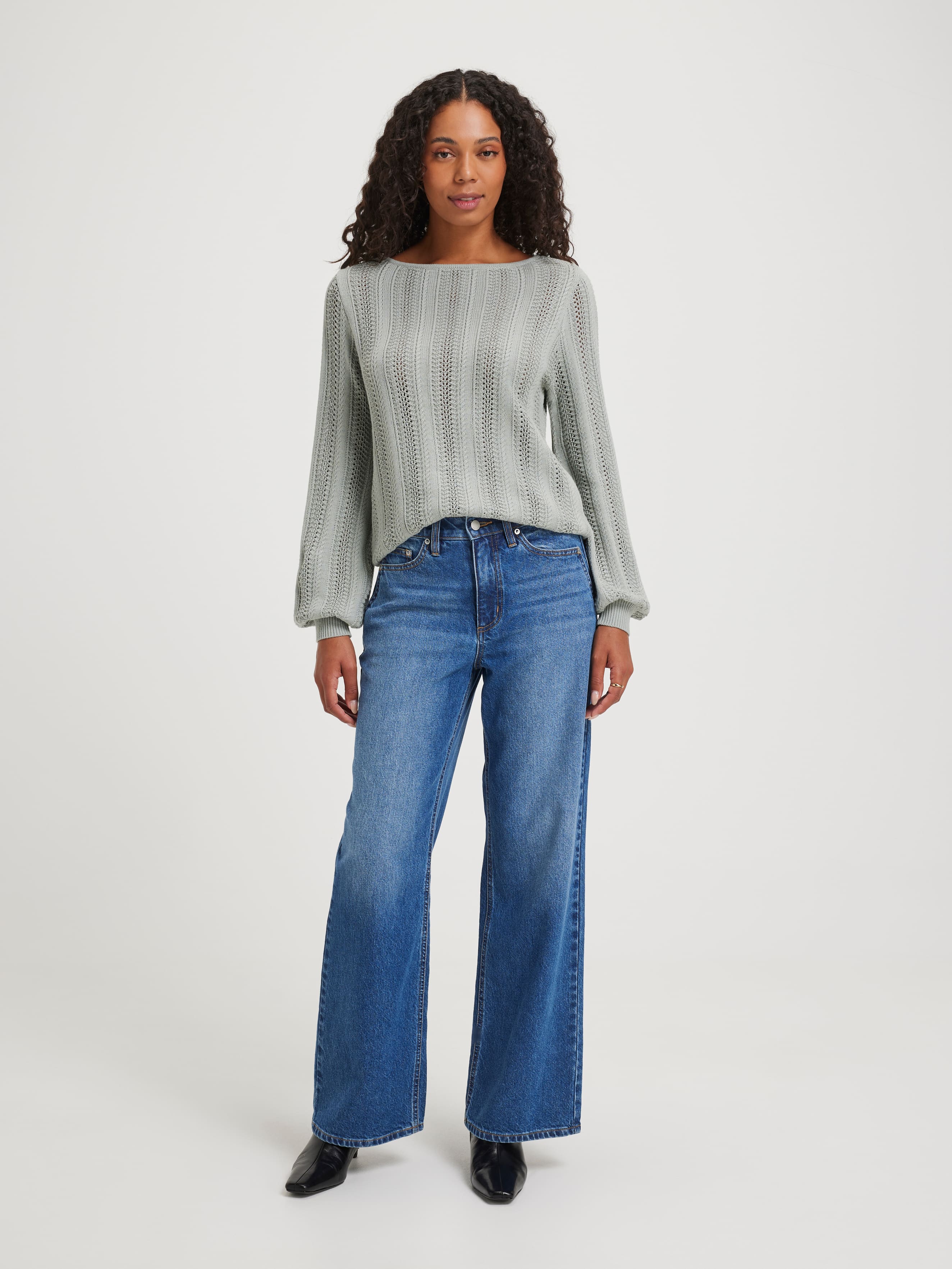 Miranda Pointelle Long Sleeve Pullover