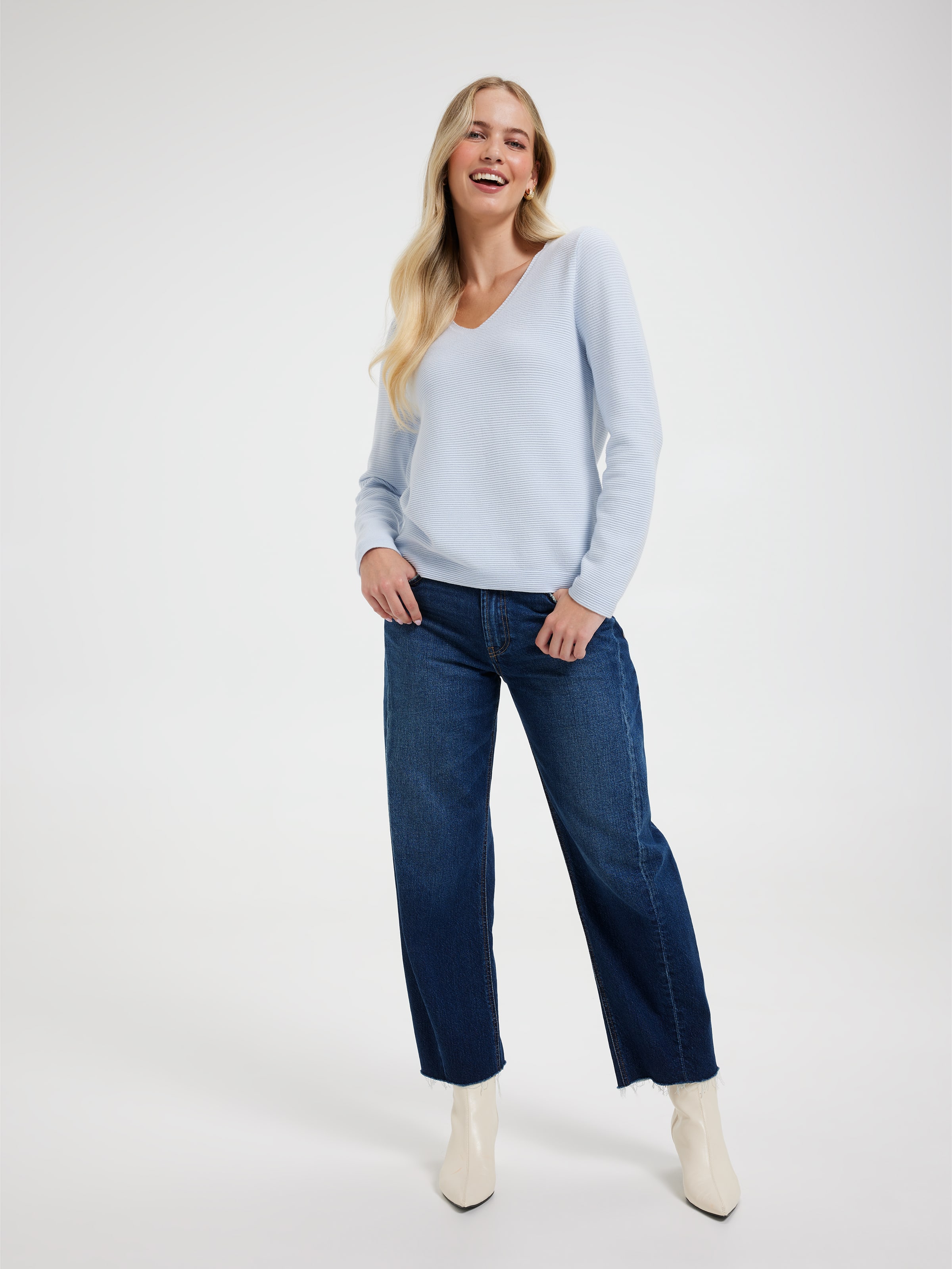Phoebe V-Neck Ottoman Pullover