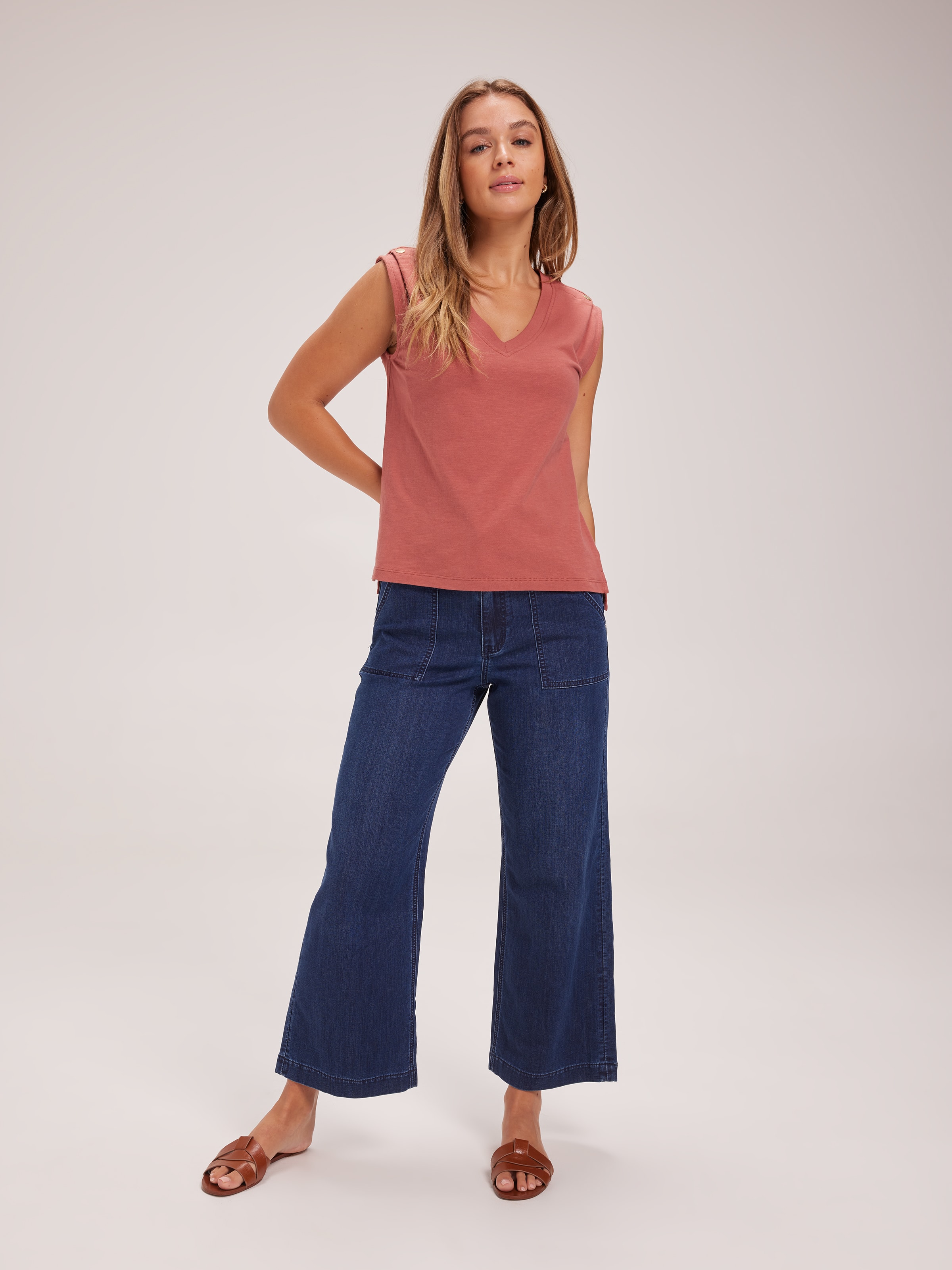 Image for Lila V-Neck Button Top from JustGroupNZ