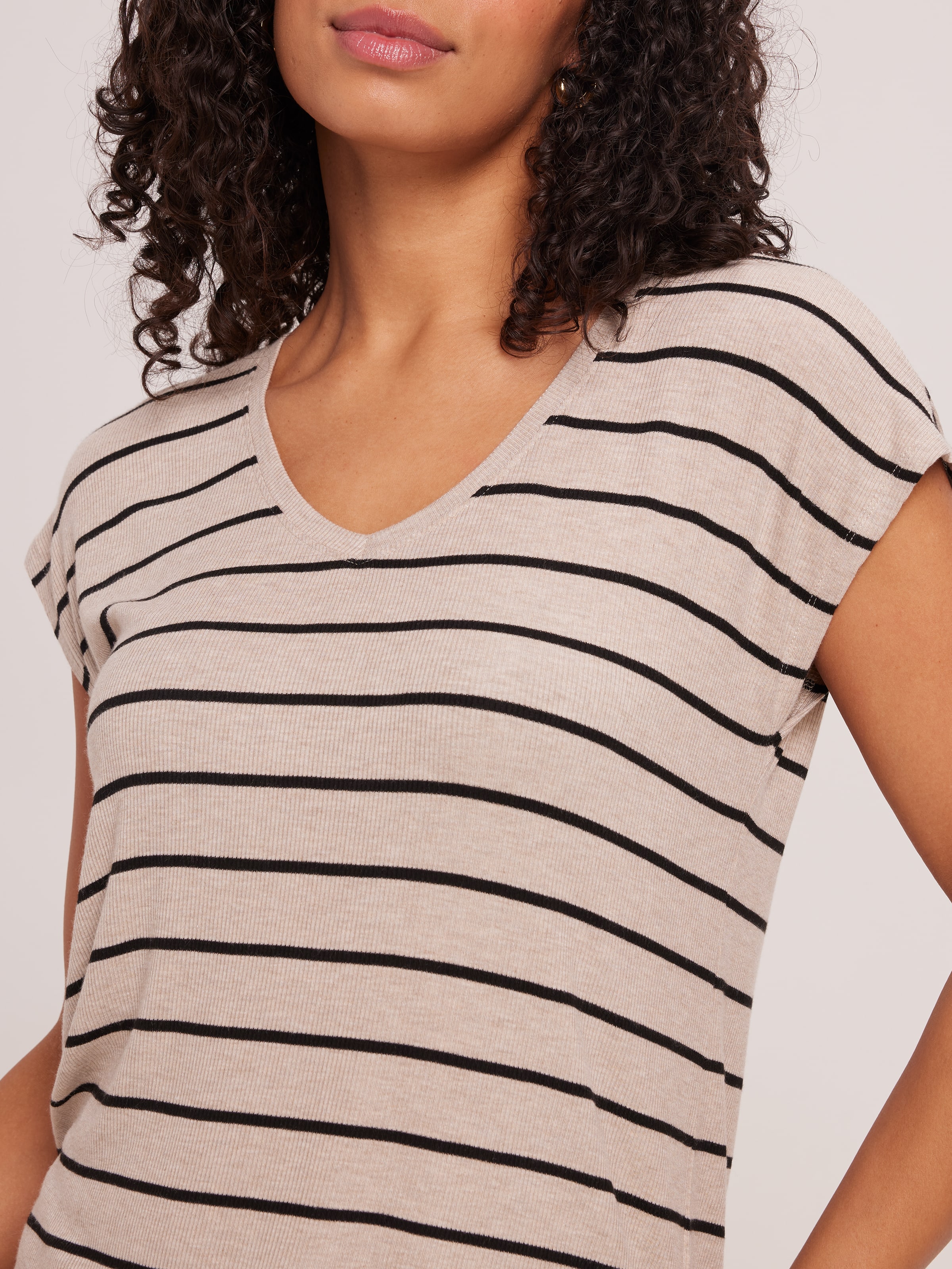 Luxe V Neck Rib Tee