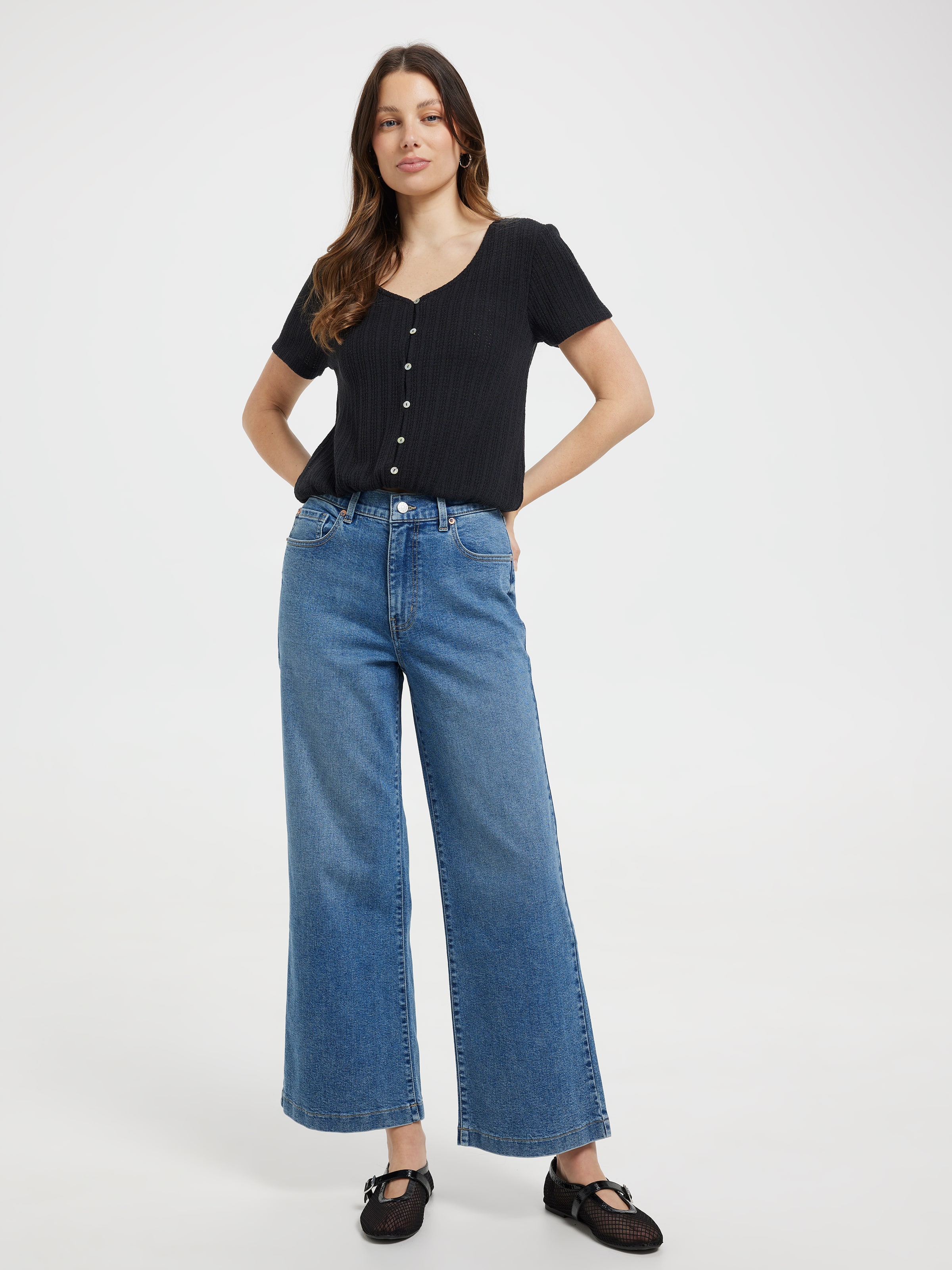 Camilla Bubble Hem Short Sleeve Top