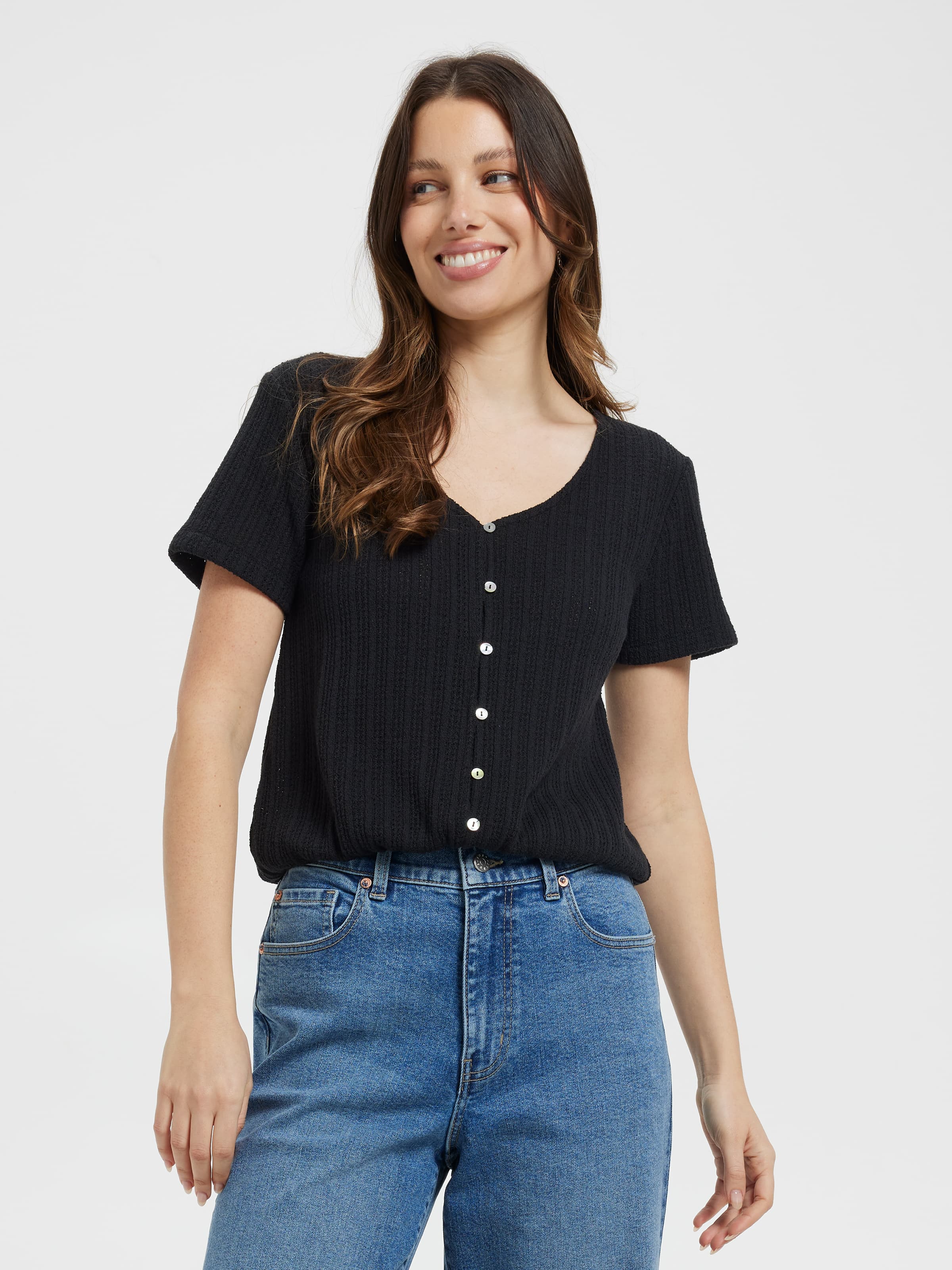 Camilla Bubble Hem Short Sleeve Top