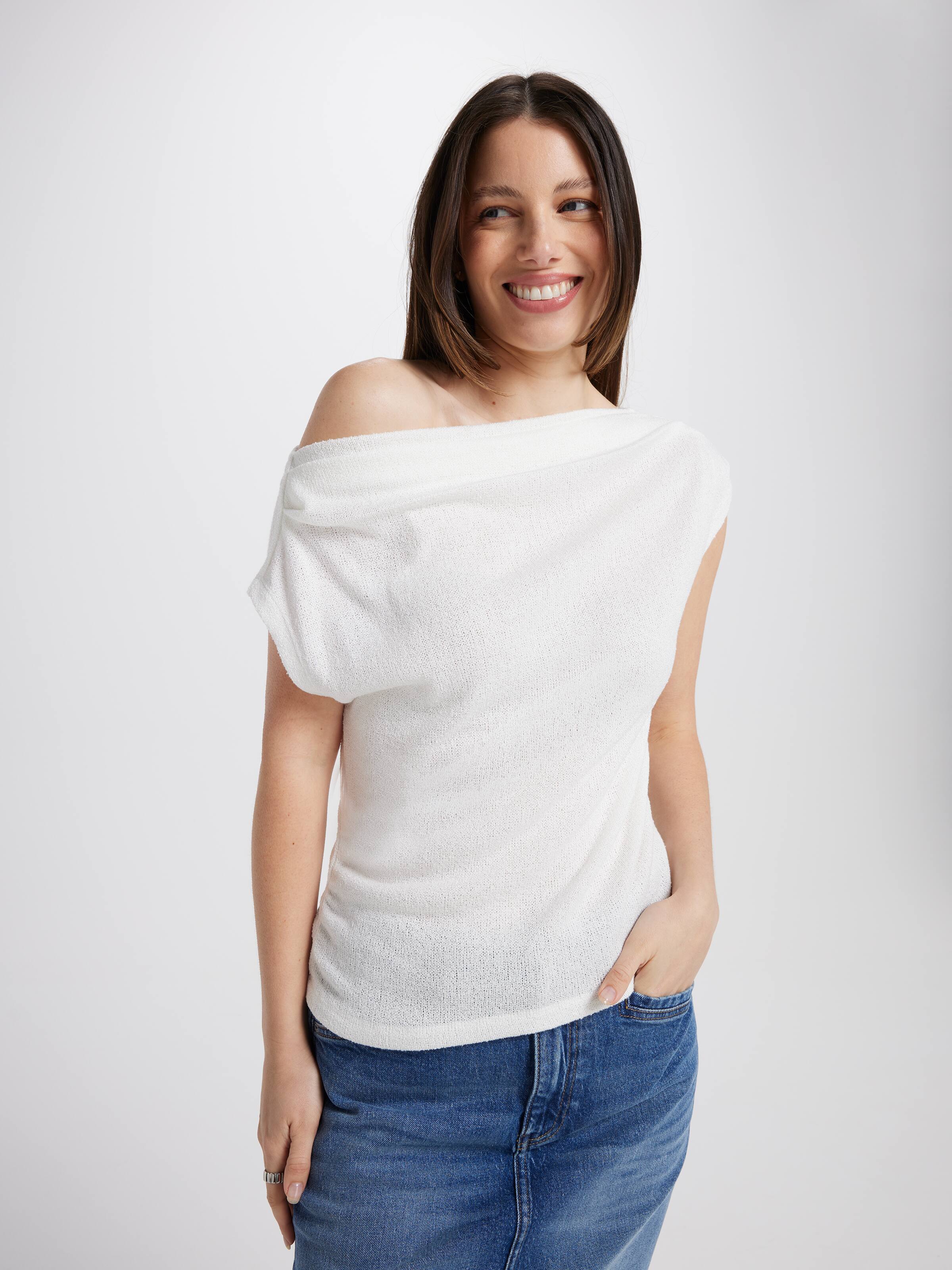 Jackie Cowl Neck Short Sleeve Top