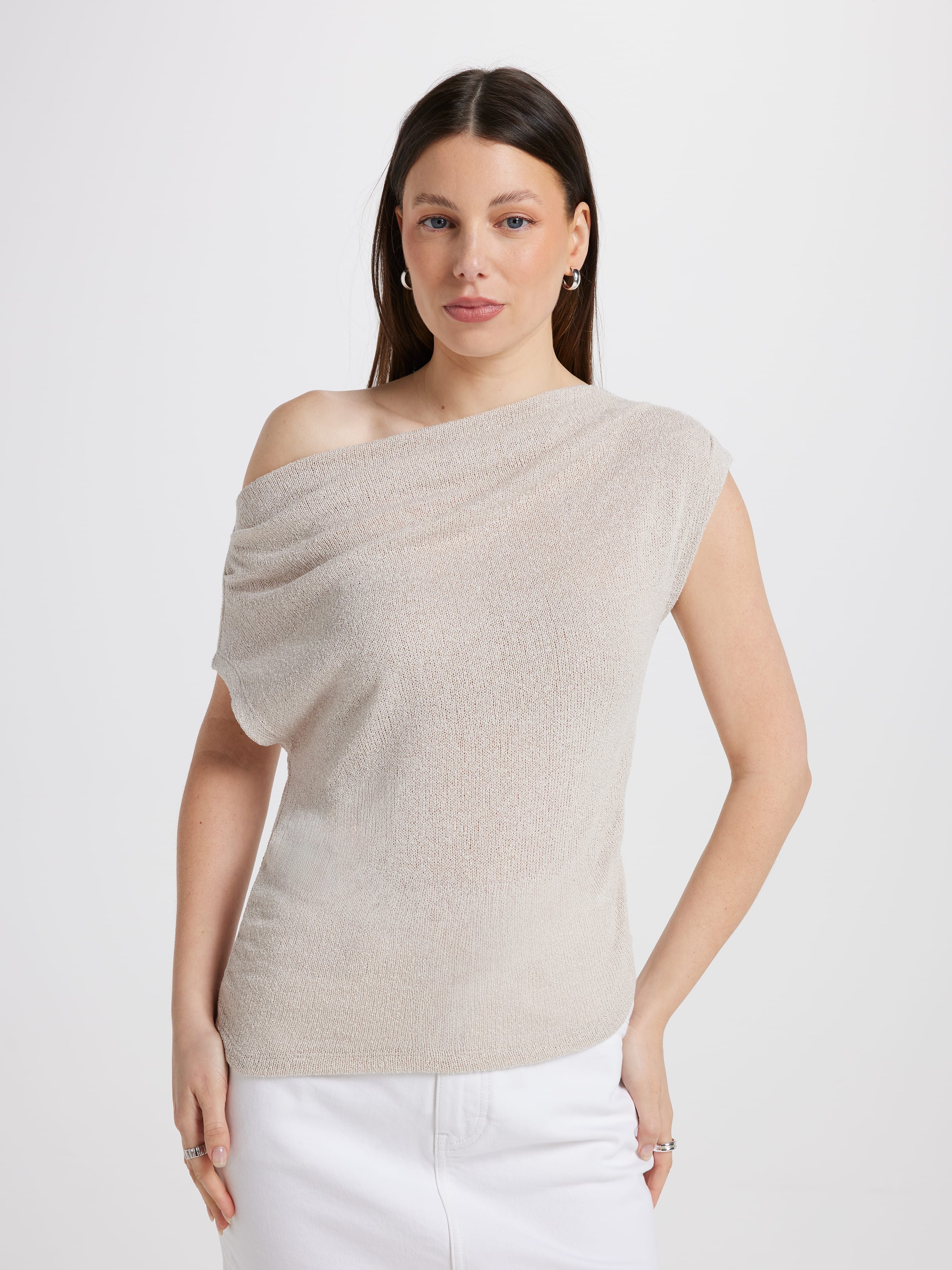Jackie Cowl Neck Short Sleeve Top