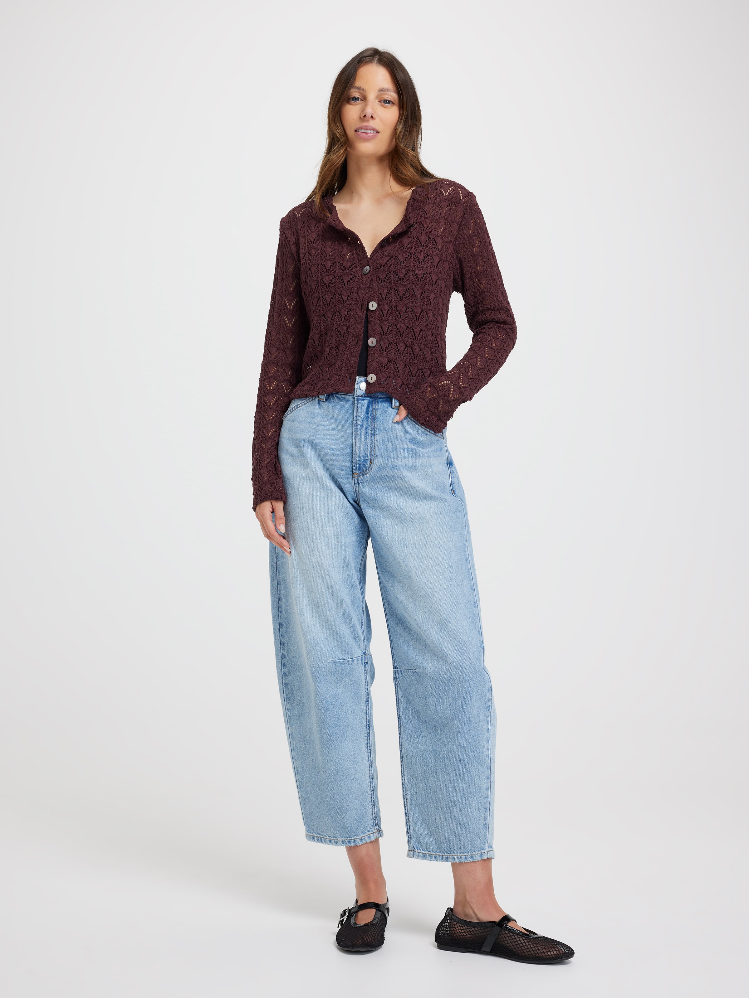 Addison Long Sleeve Crochet Cardi