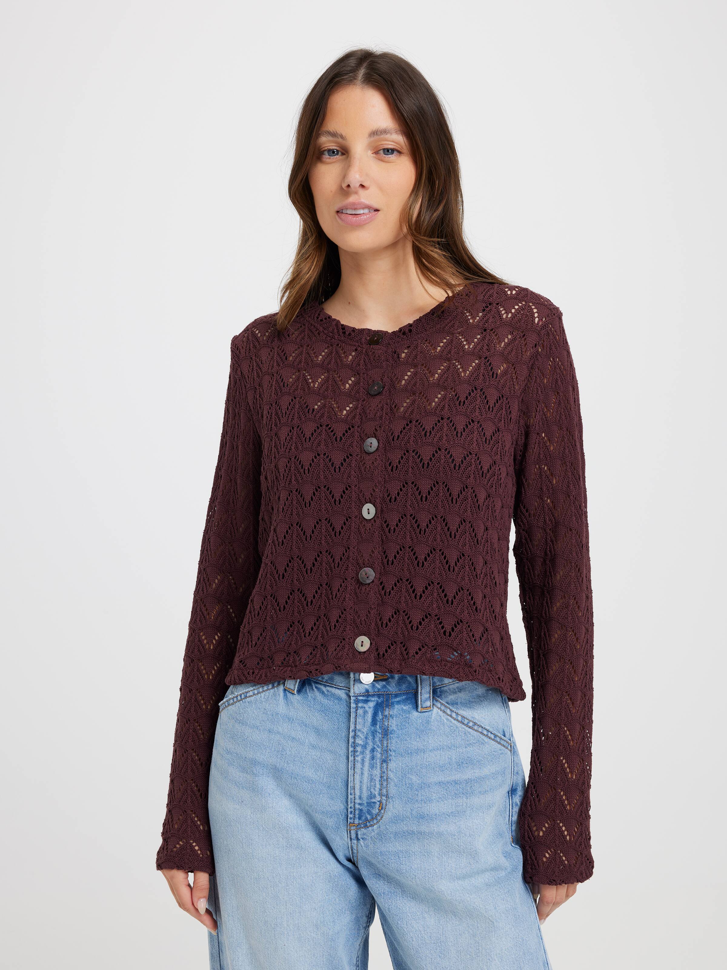 Addison Long Sleeve Crochet Cardi