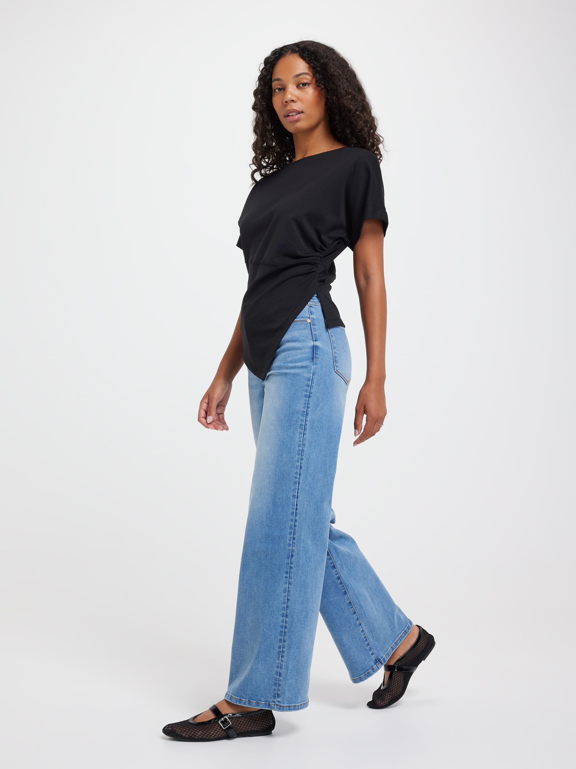 Freya Asymmetrical Side Gathered Top