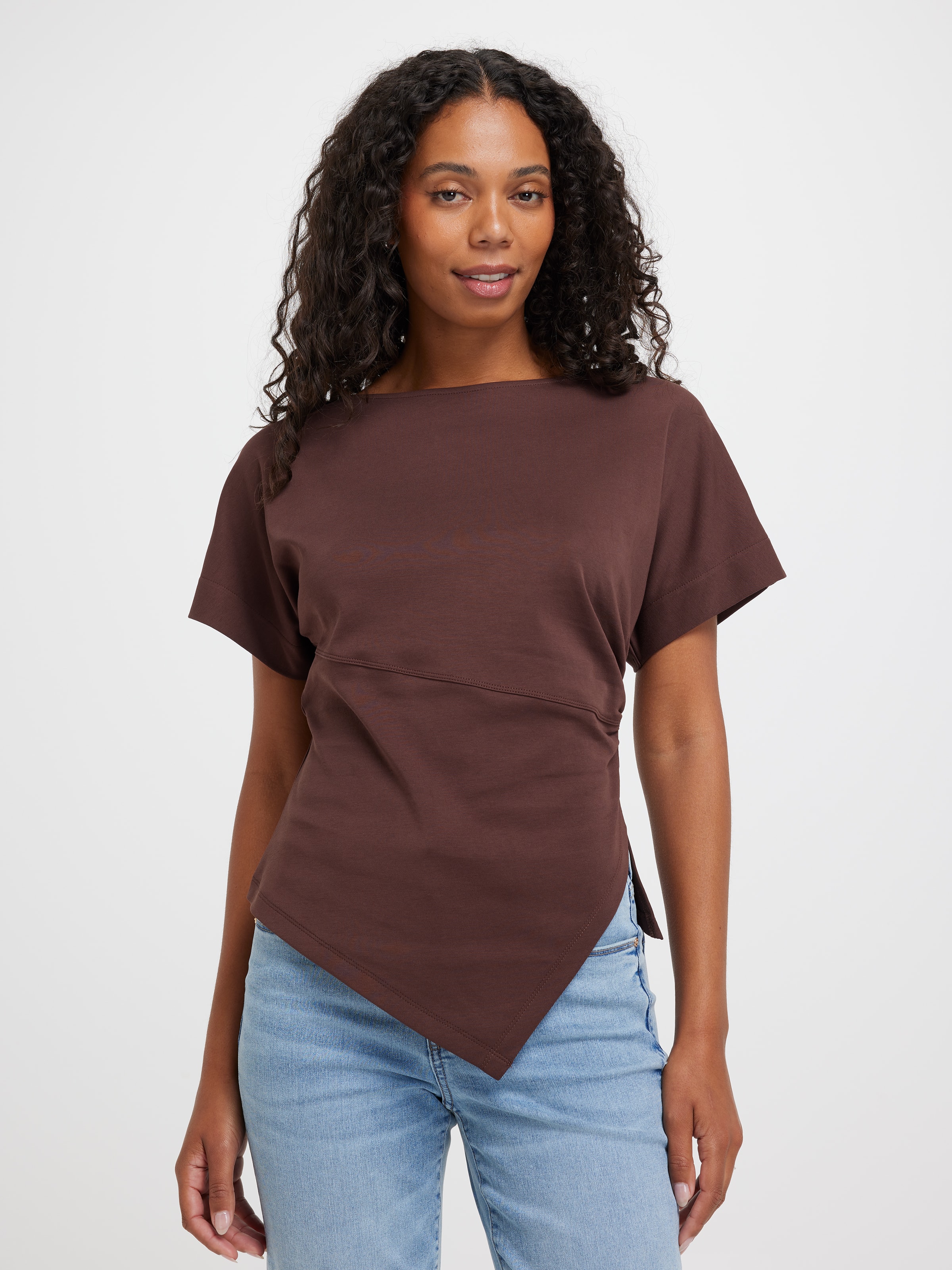 Freya Asymmetrical Side Gathered Top