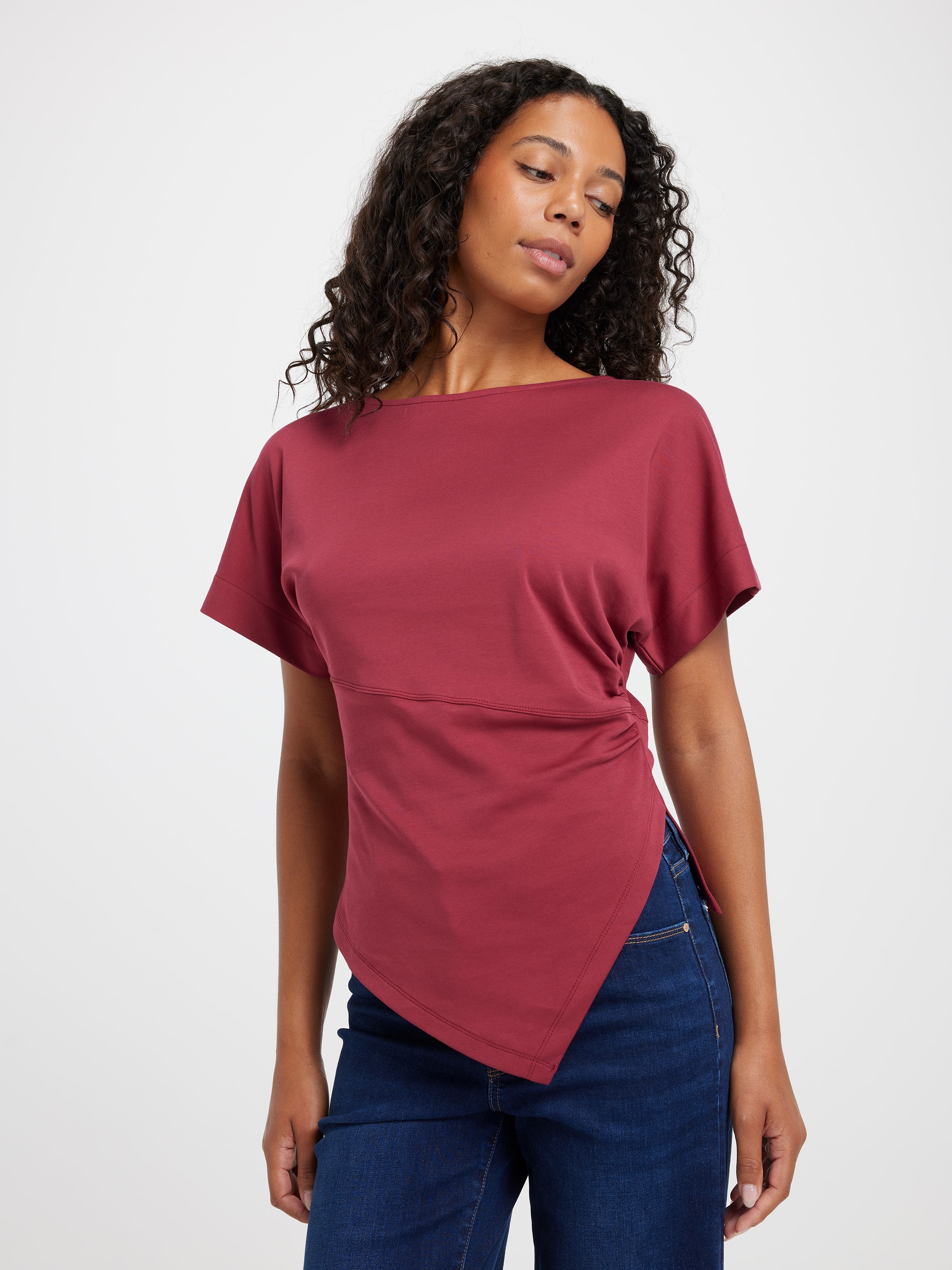 Freya Asymmetrical Side Gathered Top