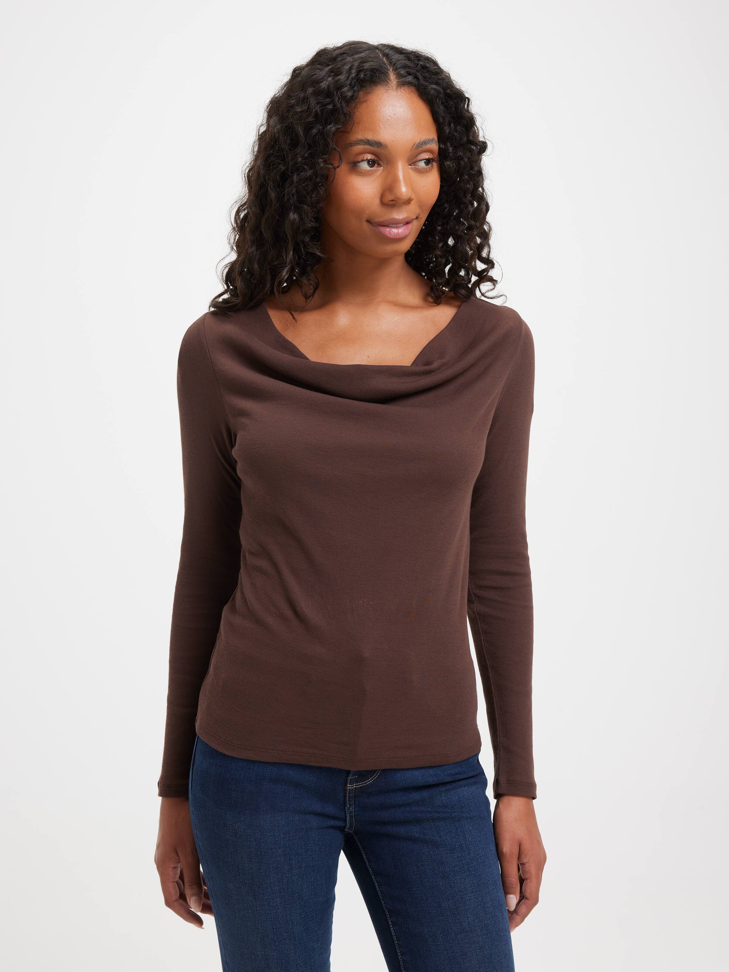 Ruby Cowl Neck Long Sleeve Top