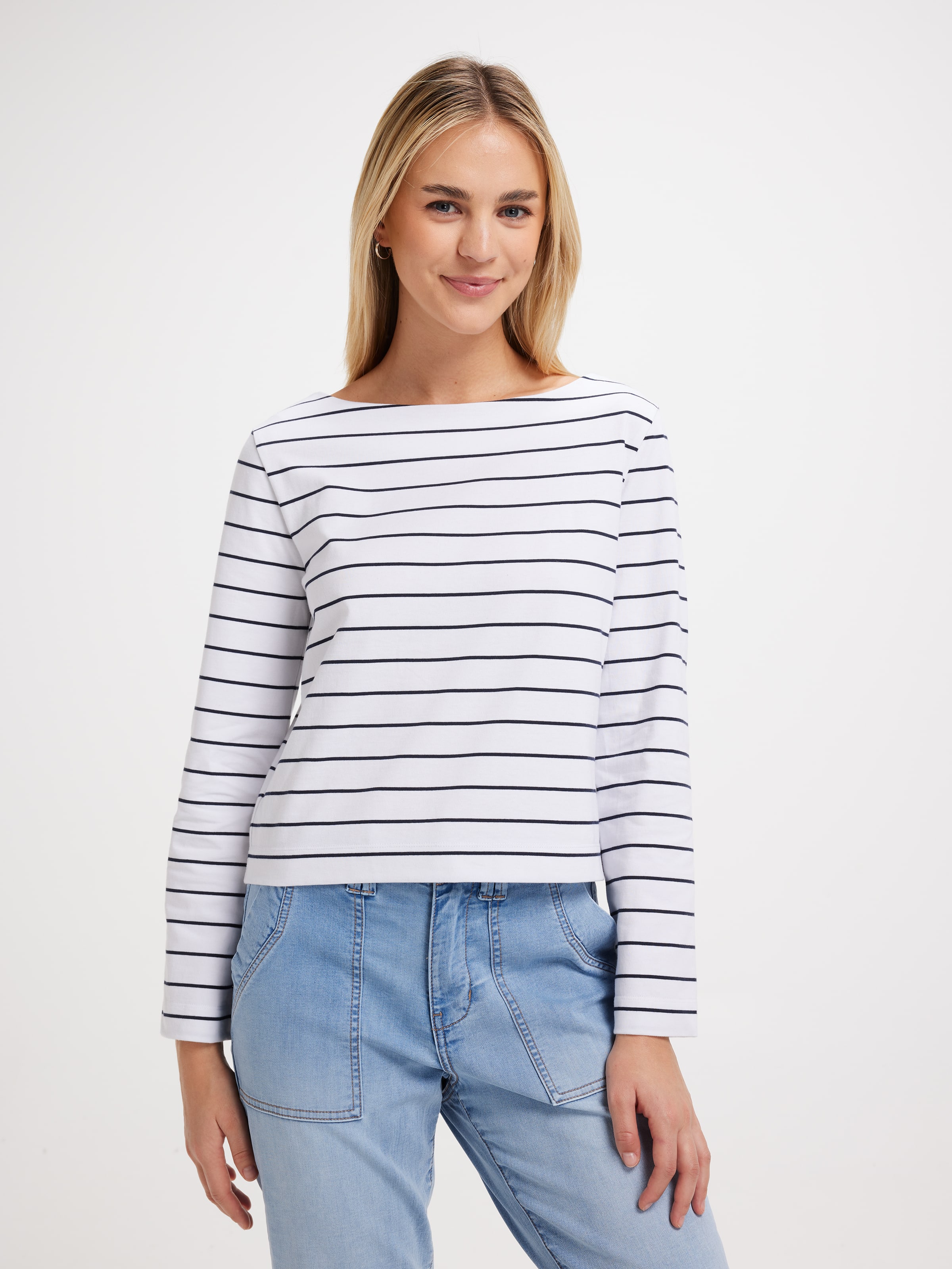 Signature Boat Neck Long Sleeve Tee