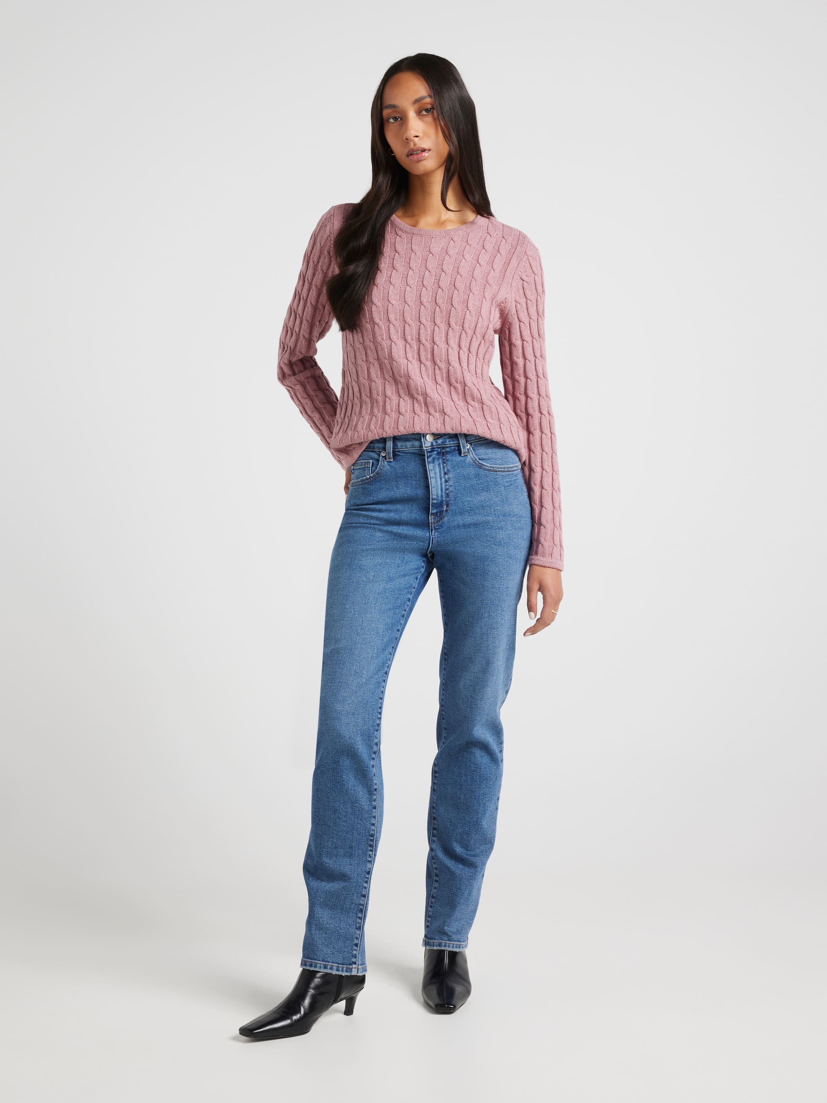Amelia Scoop Cable Pullover