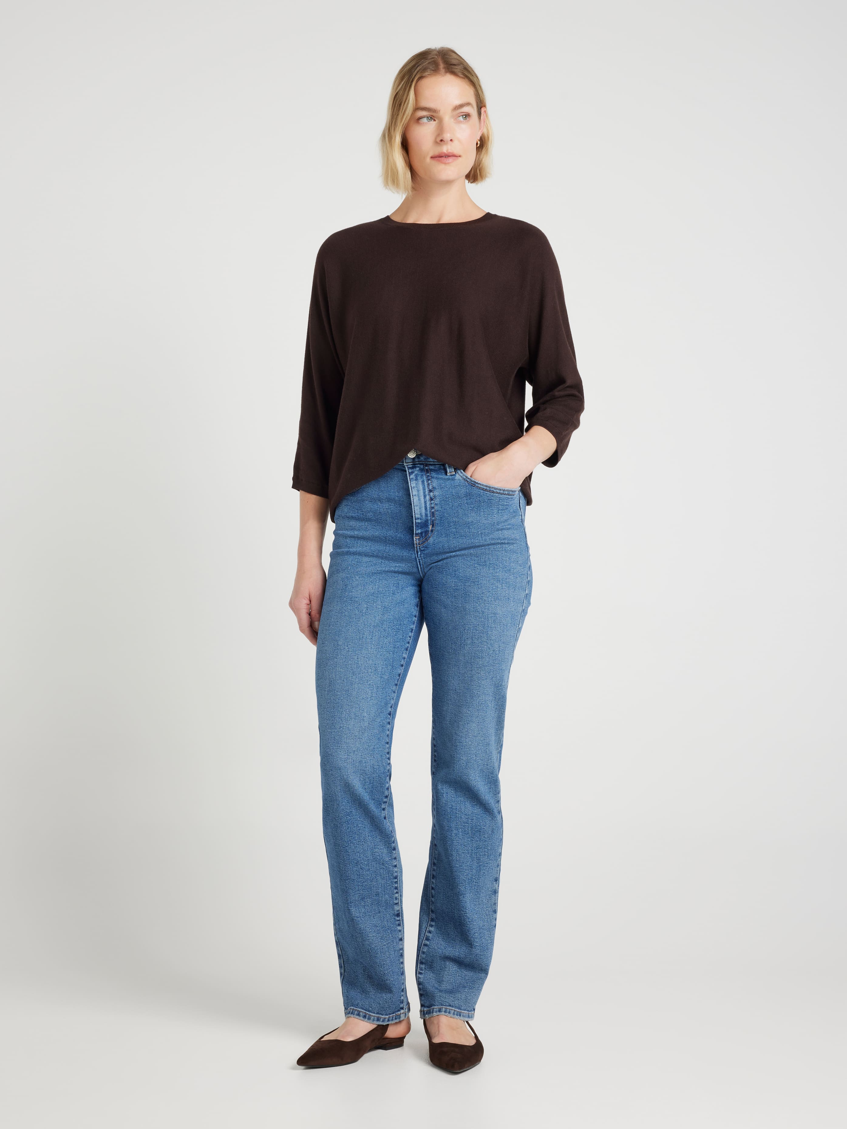 Joselyn 3/4 Sleeve Crew Pullover