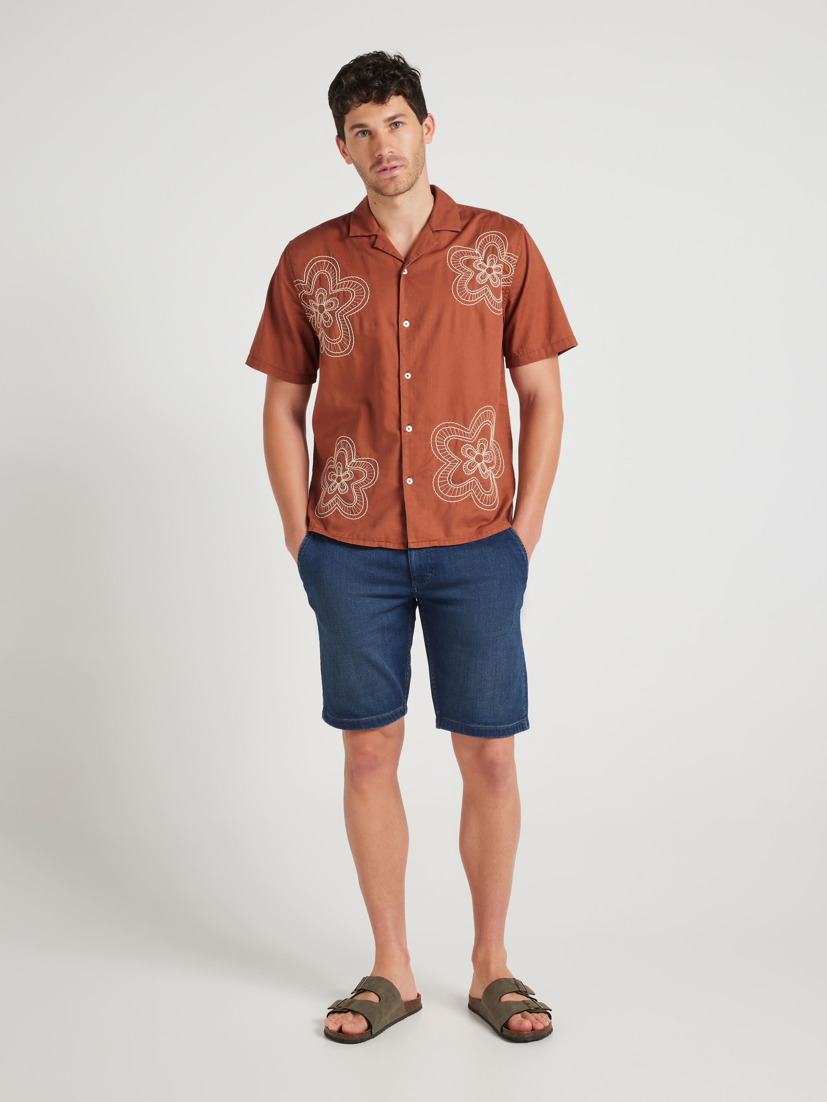 Embroidered Floral Shirt