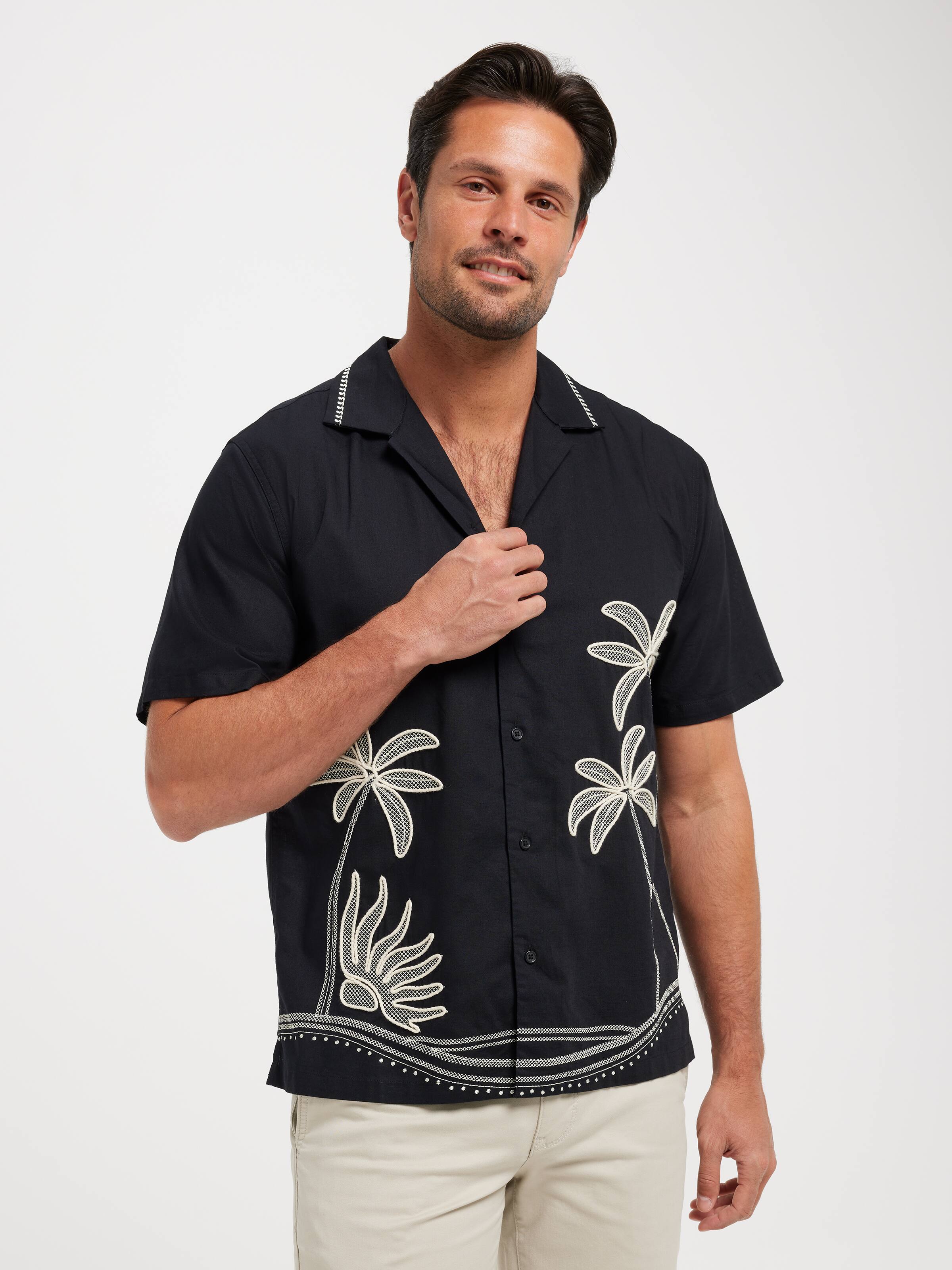 Short Sleeve Placement Print Shirt